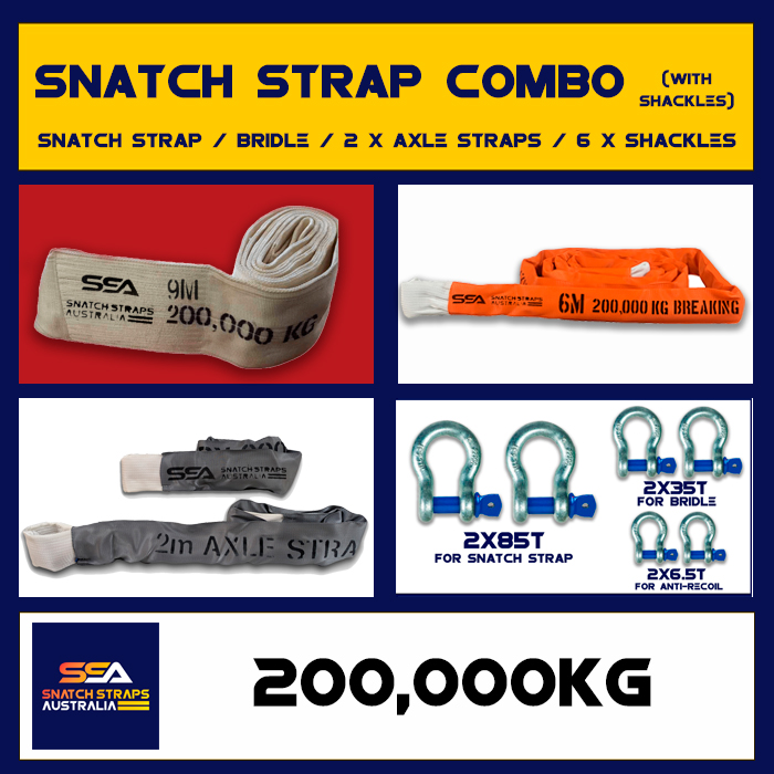 SSA Snatch Strap Combo 200Tonne or 200000kgs with Shackle Pack