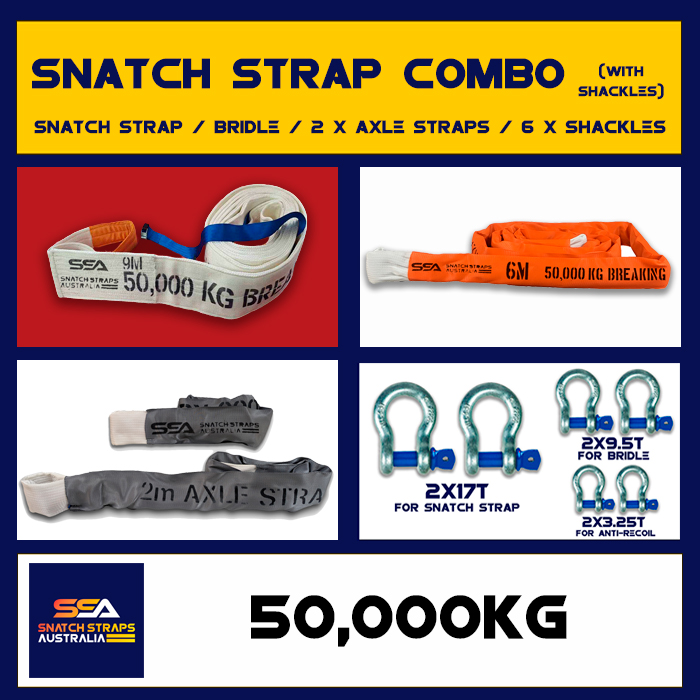 SSA Snatch Strap Combo 50Tonne or 50000kgs incl. SHACKLE PACK