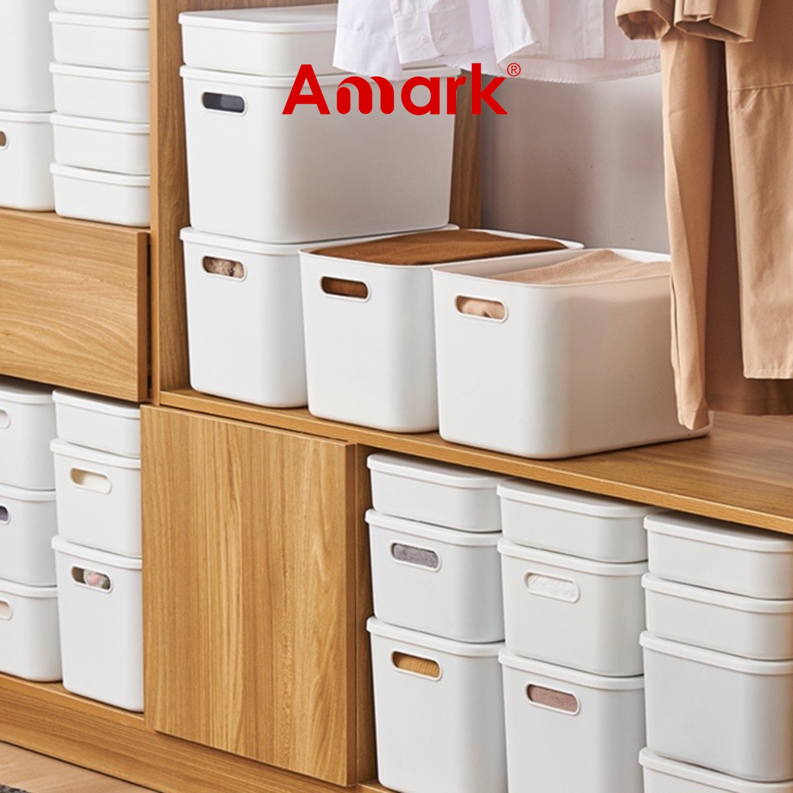 Amark Stackable Storage Box with Lid