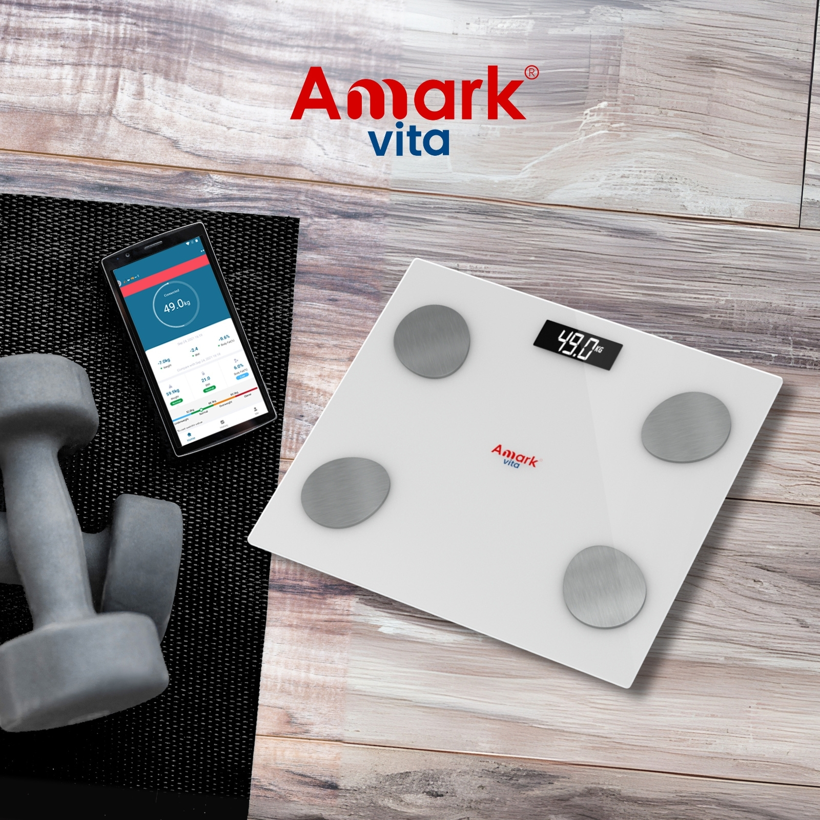 Amark Vita Smart Digital Bluetooth Body Fat Bathroom Scale