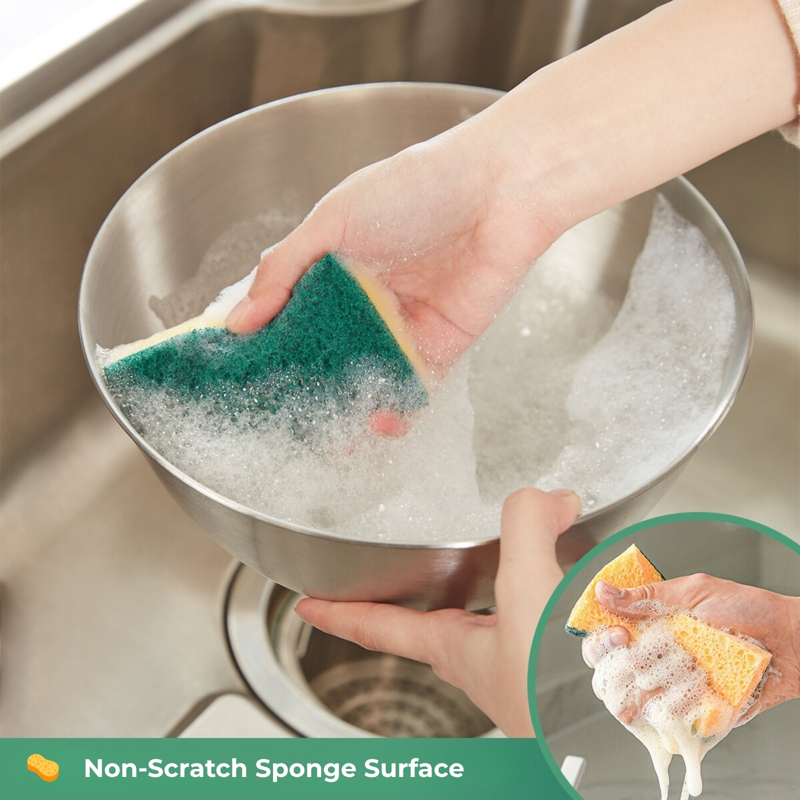 Amark Kitchen Collection Kitchen Sponge Heavy-Duty Sponge Scrub & Scouring Pad - 6-pc Pack