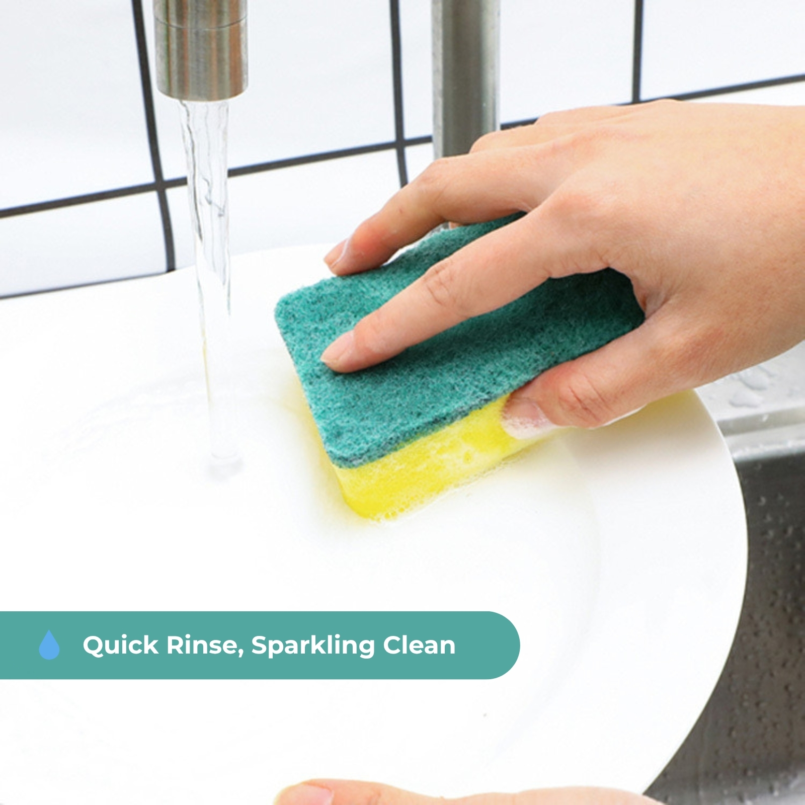 Amark Kitchen Collection Kitchen Sponge Heavy-Duty Sponge Scrub & Scouring Pad - 6-pc Pack