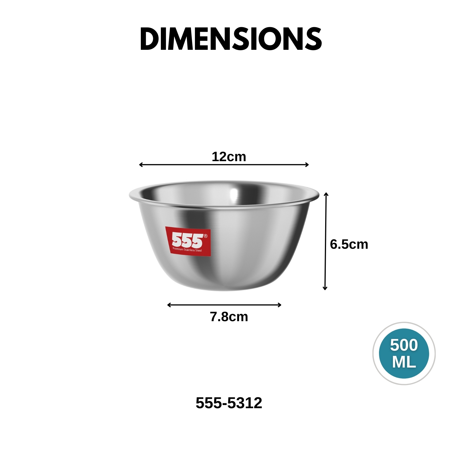 555 Premium Stainless Steel Deep Mixing Bowl