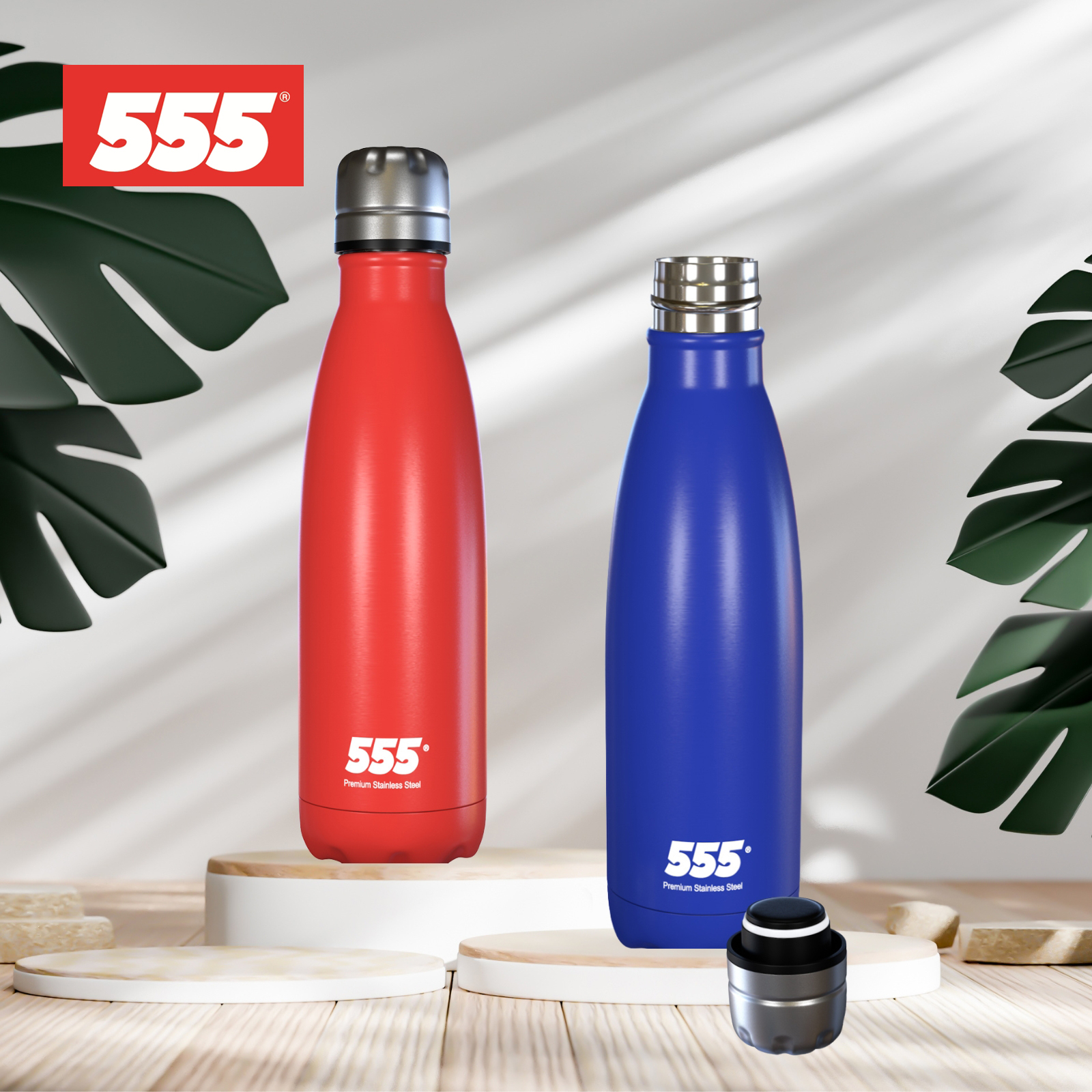 555 Stainless Steel Cola Bottle Style Vacuum Thermal Flask 350ml - Keep Hot Warm/Cold Cool - For Coffee, Tea, Beverage, Water
