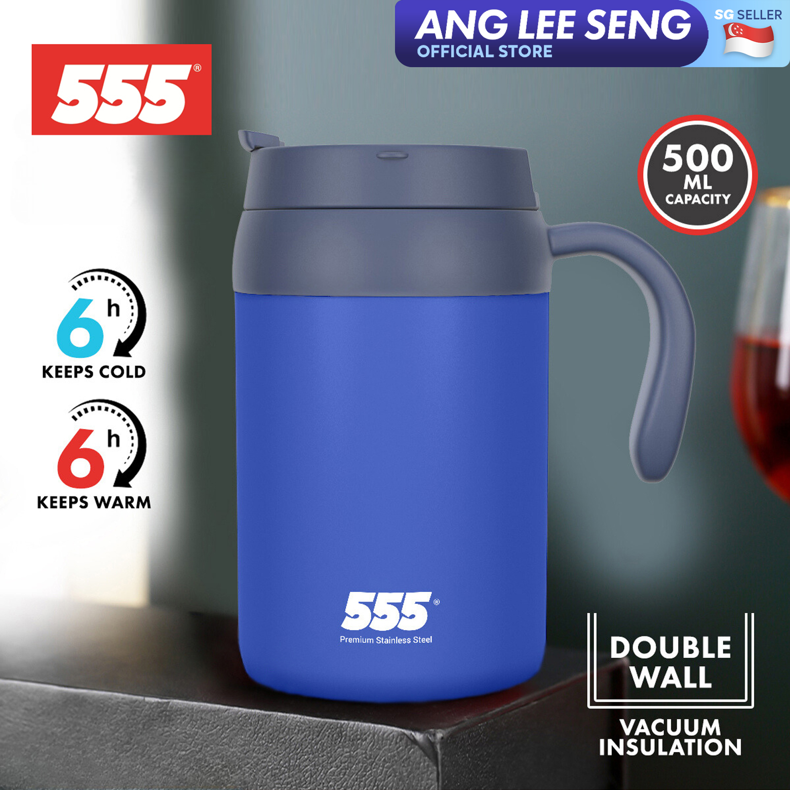 555 Stainless Steel Vacuum Thermal Office Mug 500ml