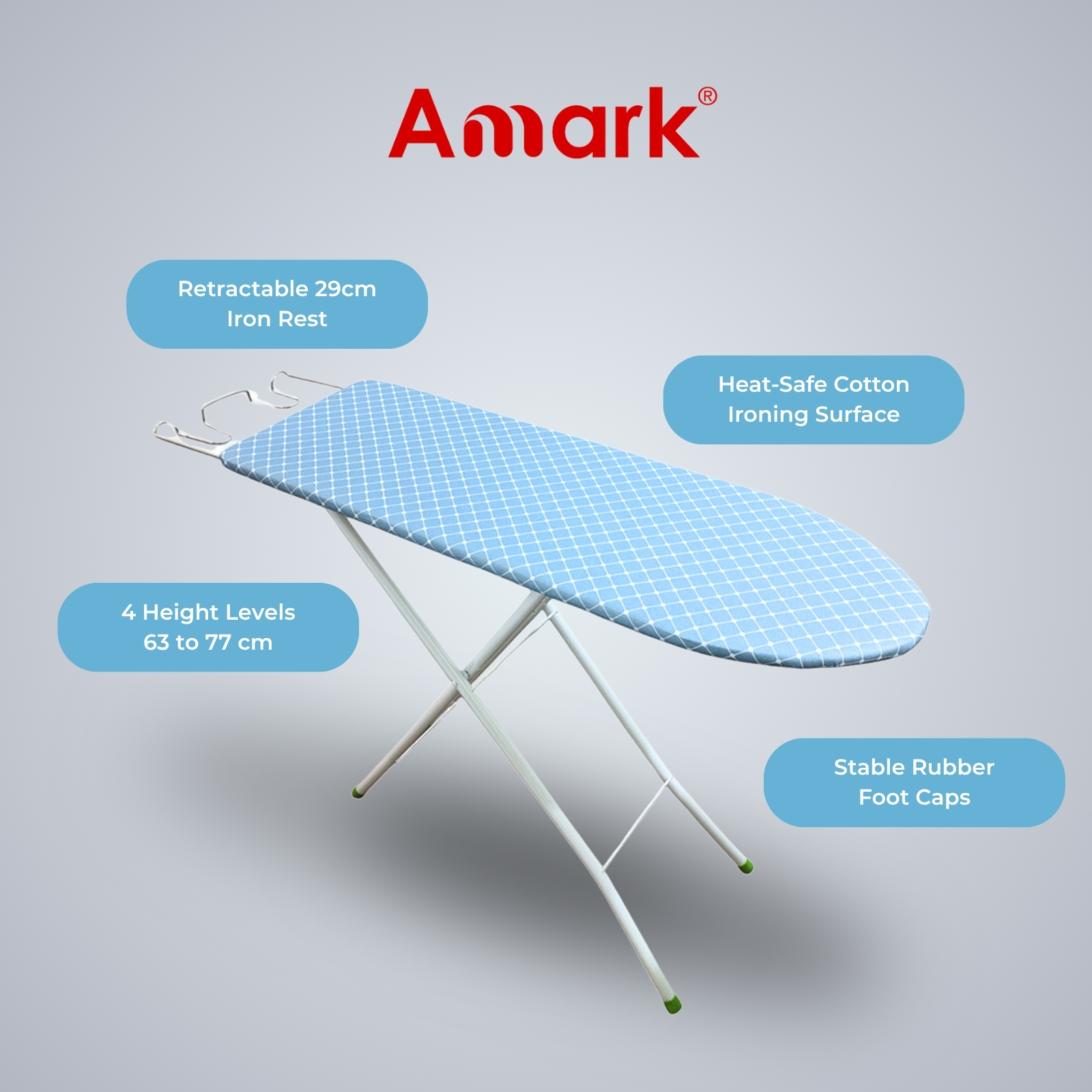 Amark Value H-Leg Wooden Ironing Board - 2 Sizes 36" & 42"