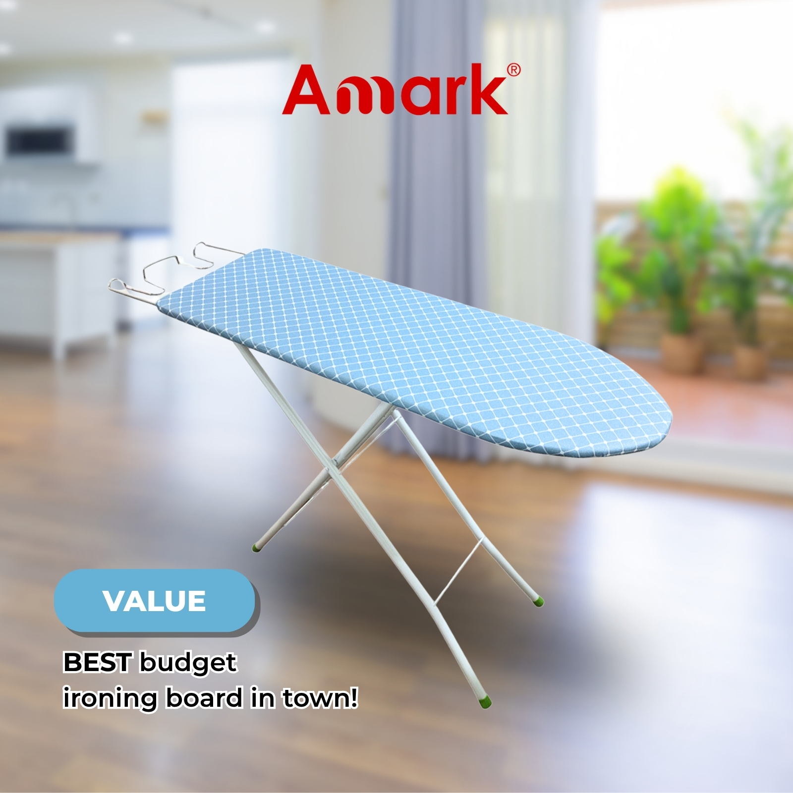 Amark Value H-Leg Wooden Ironing Board - 2 Sizes 36" & 42"