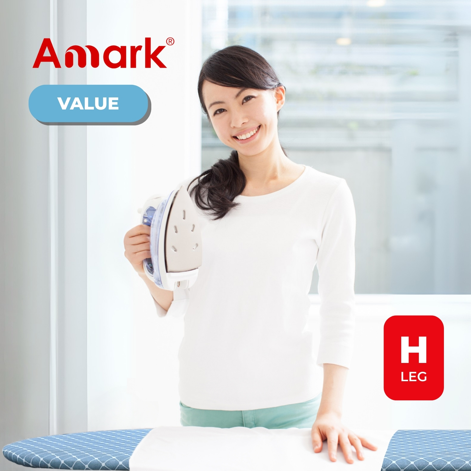 Amark Value H-Leg Wooden Ironing Board - 2 Sizes 36" & 42"
