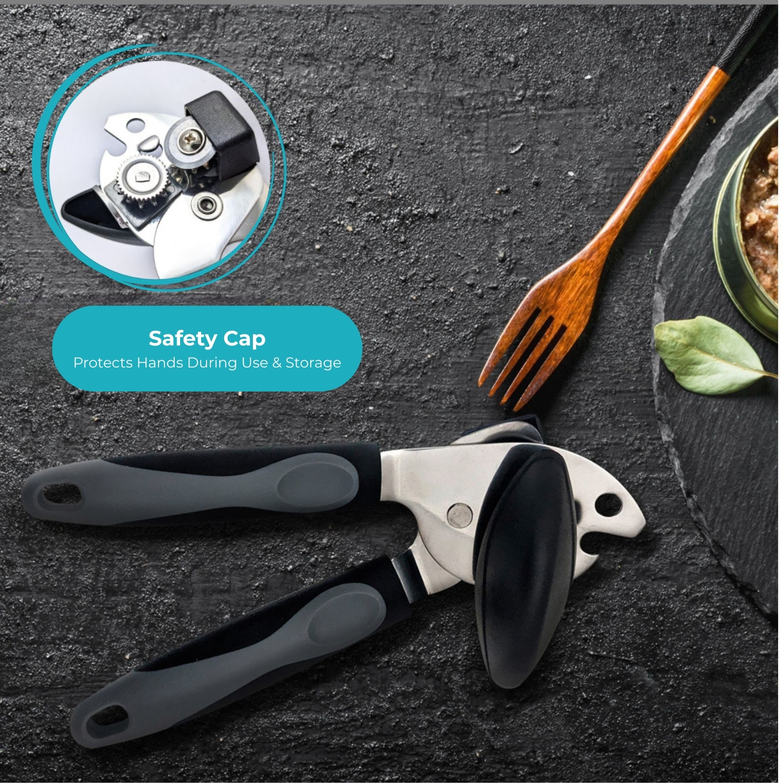 Amark Kitchen Collection Can Opener with Carbon Steel Wheel & Bottle Opener