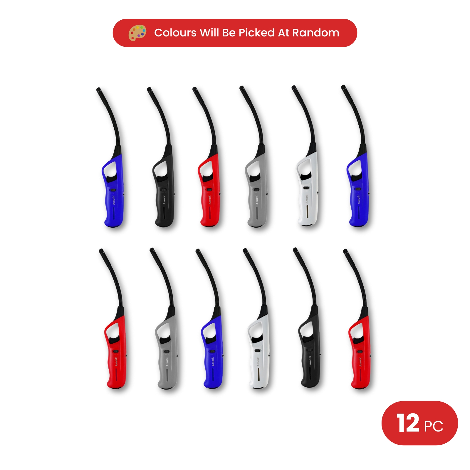 Amark Kitchen Collection Flexible Gas Lighter - Refillable, Adjustable Flame & Safety Lock