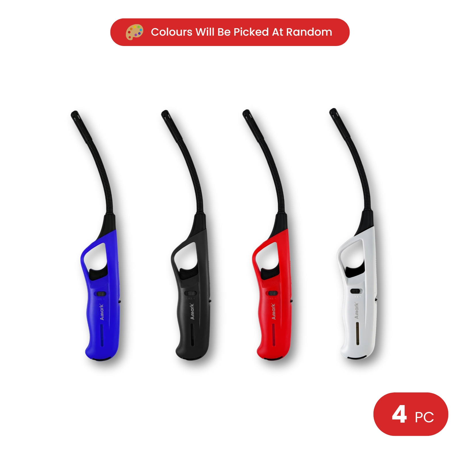 Amark Kitchen Collection Flexible Gas Lighter - Refillable, Adjustable Flame & Safety Lock