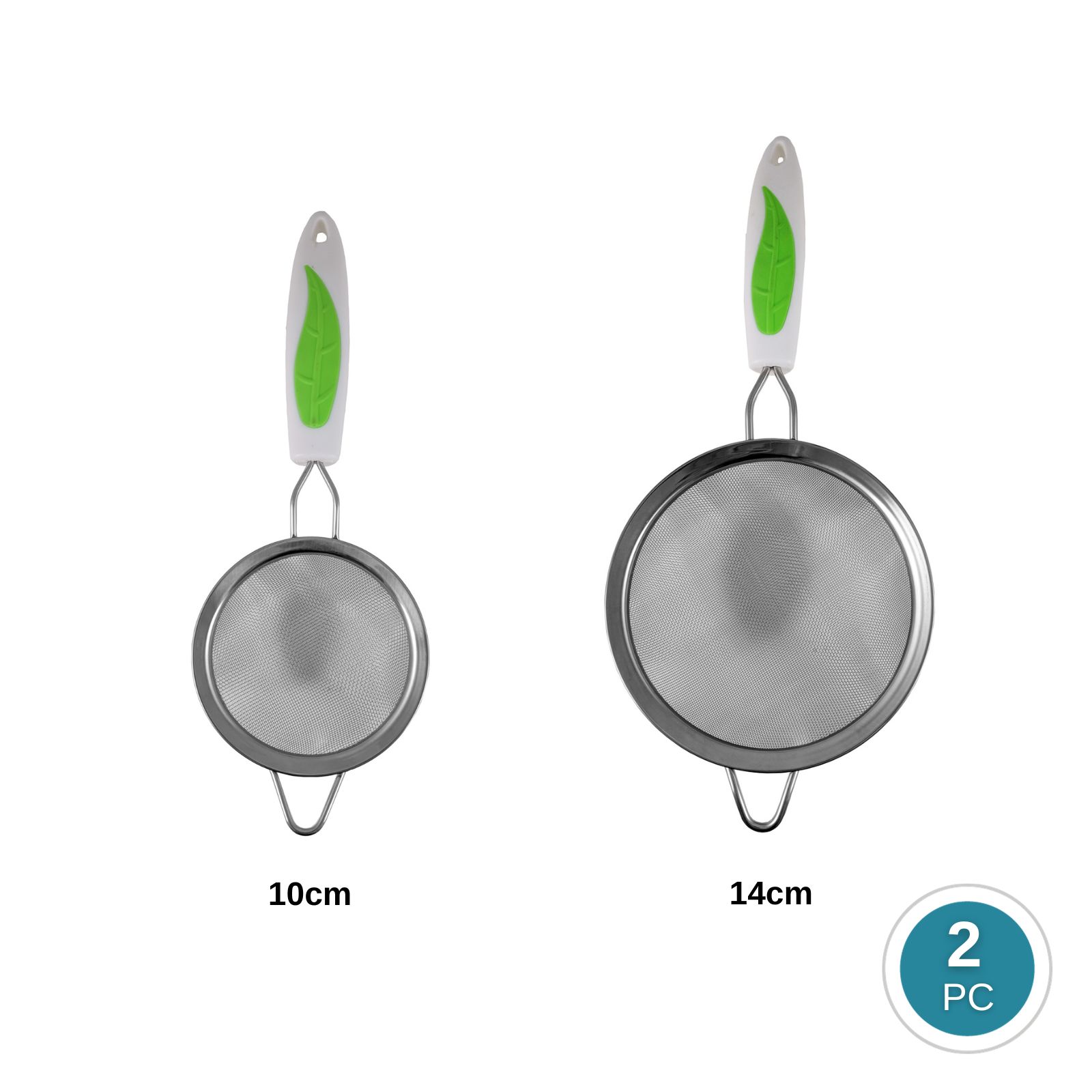 Amark Kitchen Collection Green Leaf Stainless Steel Tea Strainer - Strain Tea, Coffee, Juice, Soups & Sifting Flour