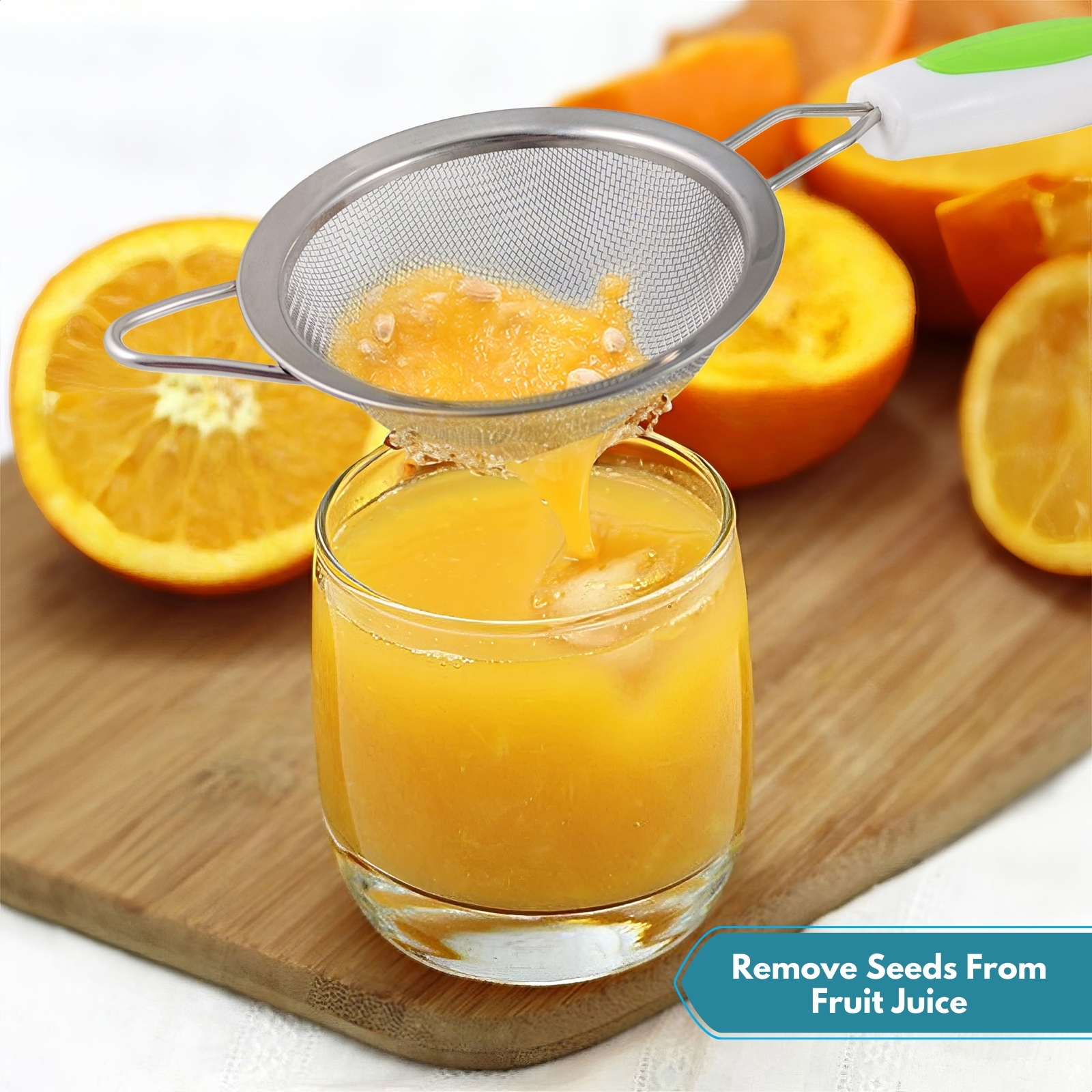 Amark Kitchen Collection Green Leaf Stainless Steel Tea Strainer - Strain Tea, Coffee, Juice, Soups & Sifting Flour