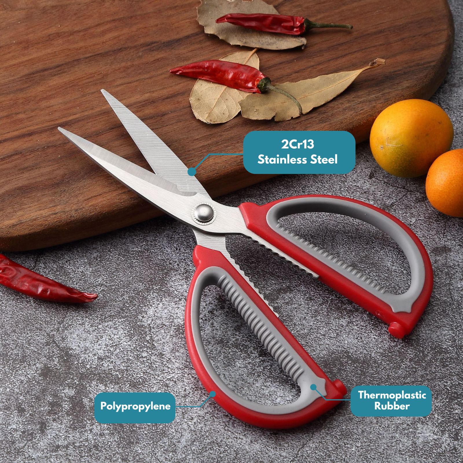 Amark Kitchen Collection Kitchen Scissors - Cuts Meats, Fish, Vegetables & General Home Use