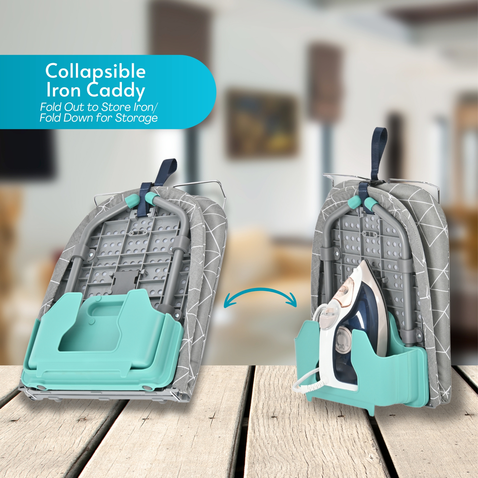 Amark Foldable Table Top Ironing Board with Iron Rest & Caddy 32"