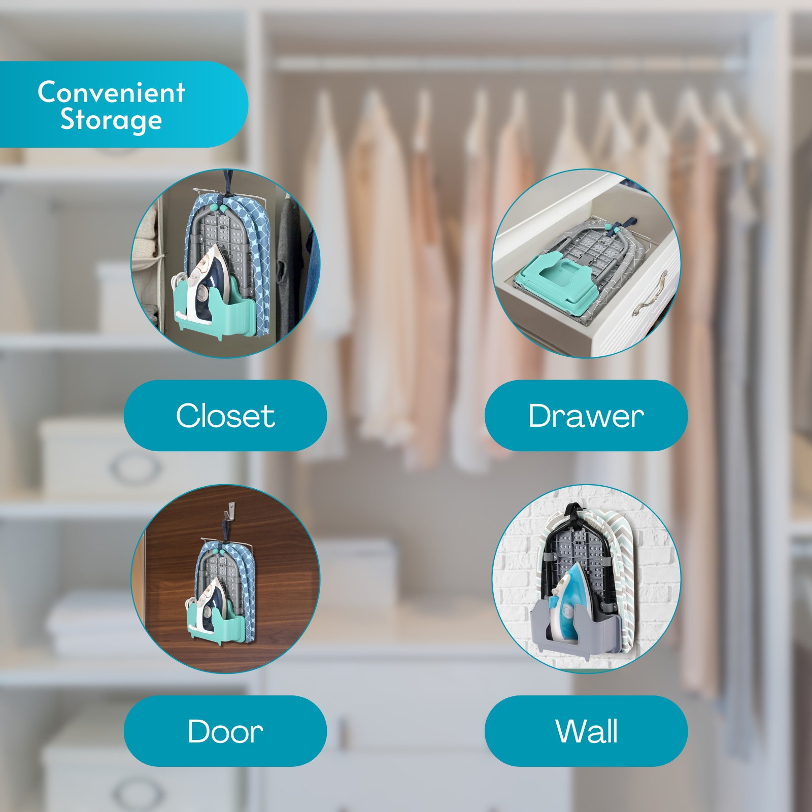 Amark Foldable Table Top Ironing Board with Iron Rest & Caddy 32"