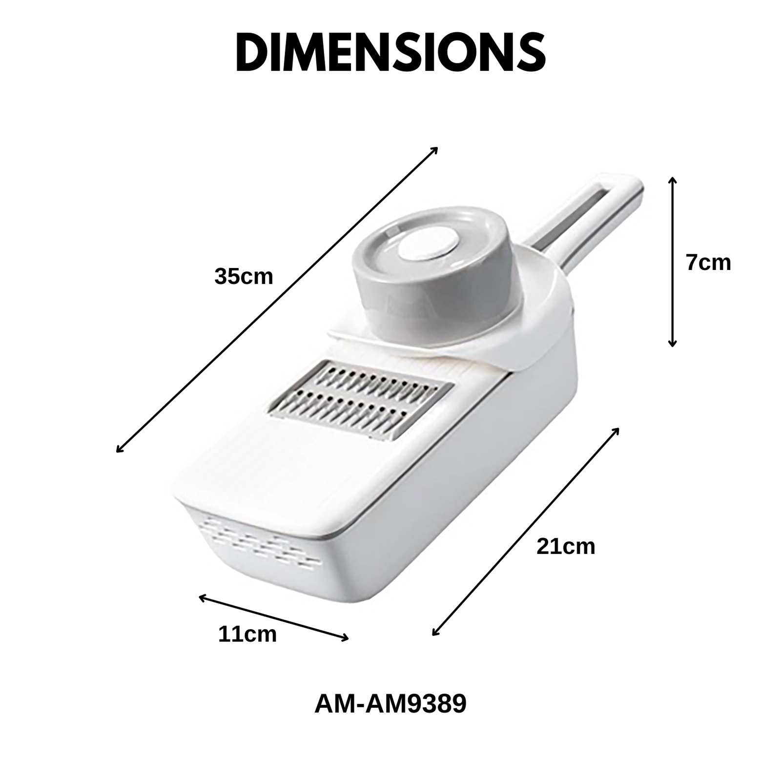 Amark Kitchen Collection Mandoline Food Slicer Shredder & Grater with Easy Drain Container Box - 6-In-1 Set