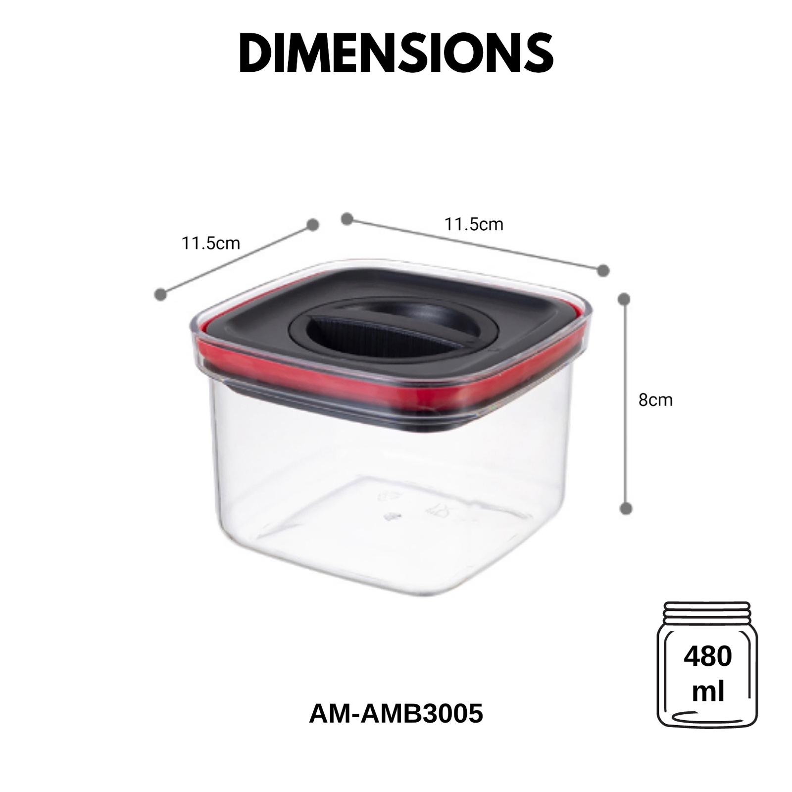 Amark Kitchen Collection Spin Lock Food Storage Container - Airtight & Stackable