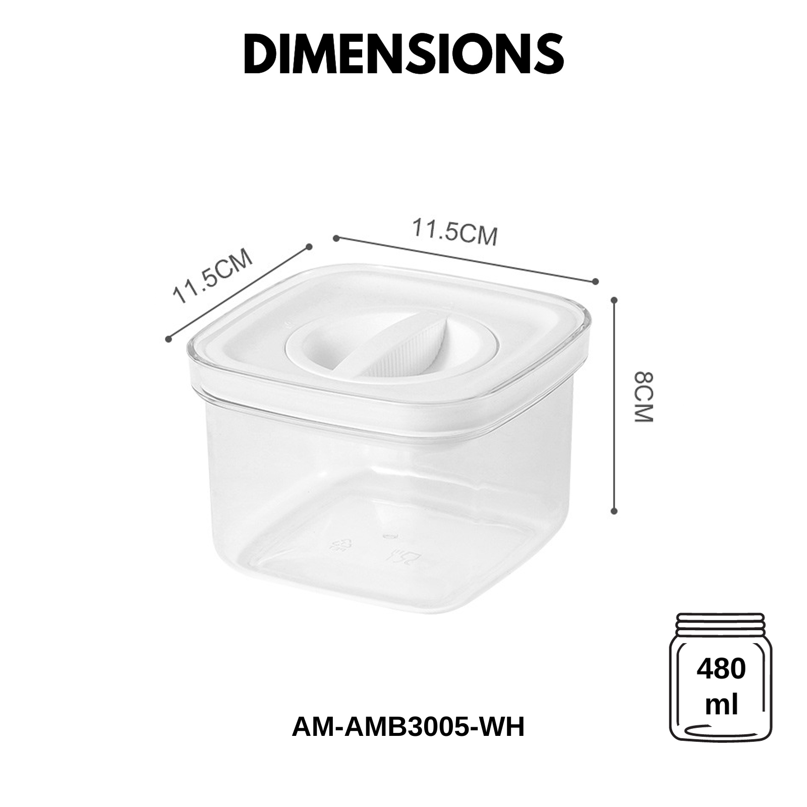 Amark Kitchen Collection Spin Lock Food Storage Container - Airtight & Stackable