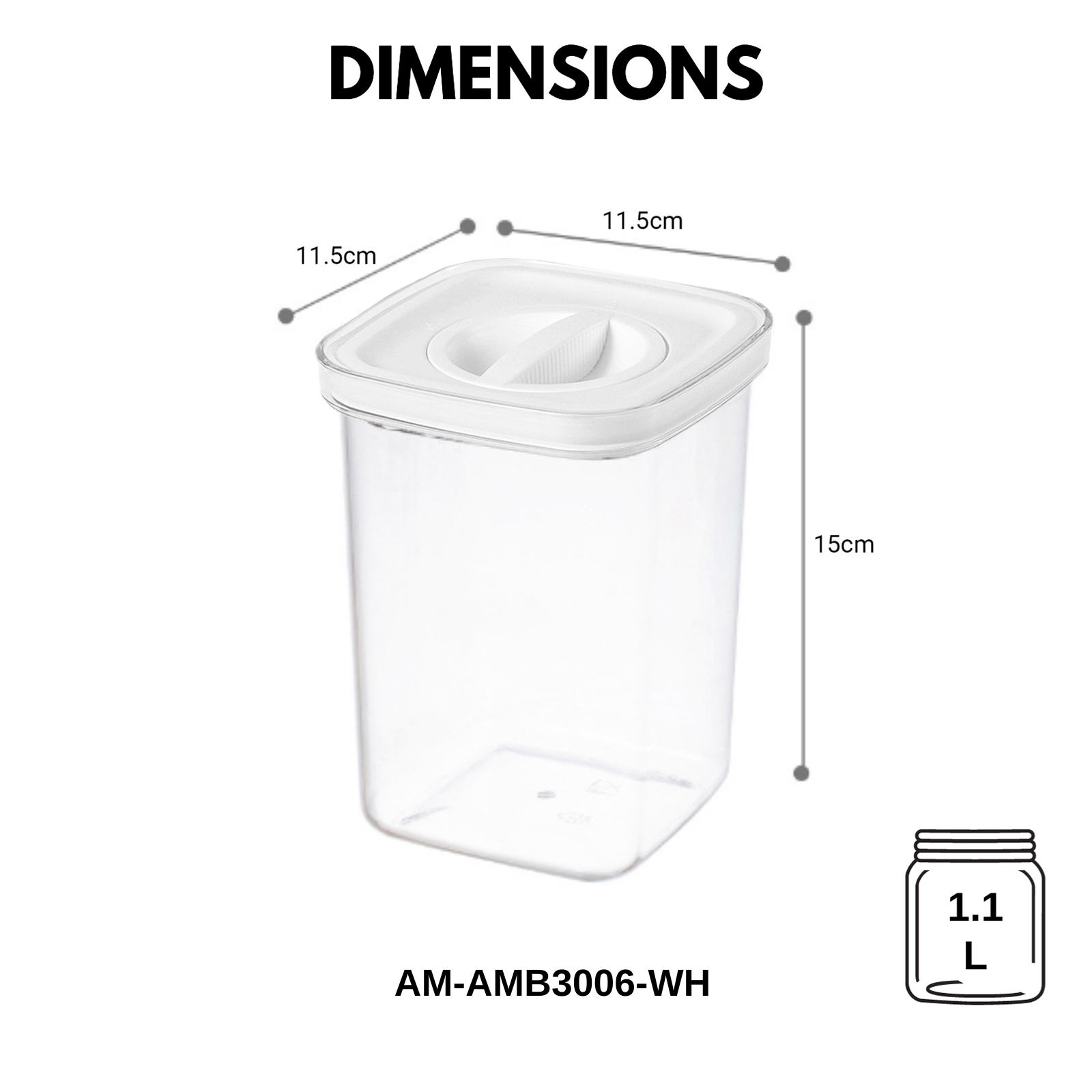 Amark Kitchen Collection Spin Lock Food Storage Container - Airtight & Stackable