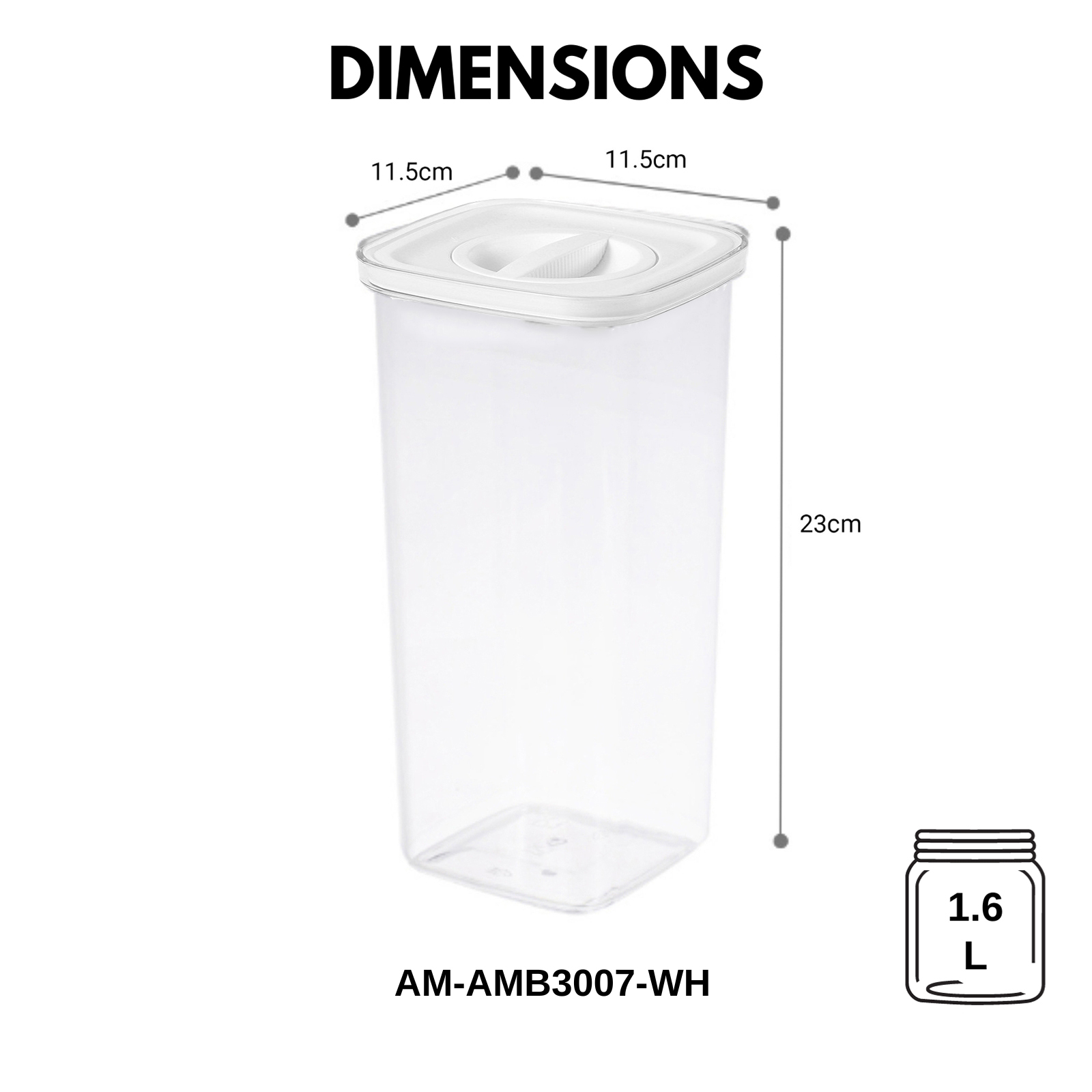 Amark Kitchen Collection Spin Lock Food Storage Container - Airtight & Stackable