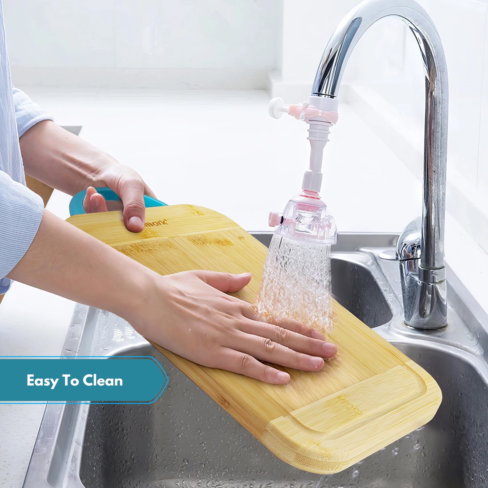 Amark Kitchen Collection Bamboo Cutting Board with Juice Groove & Handle