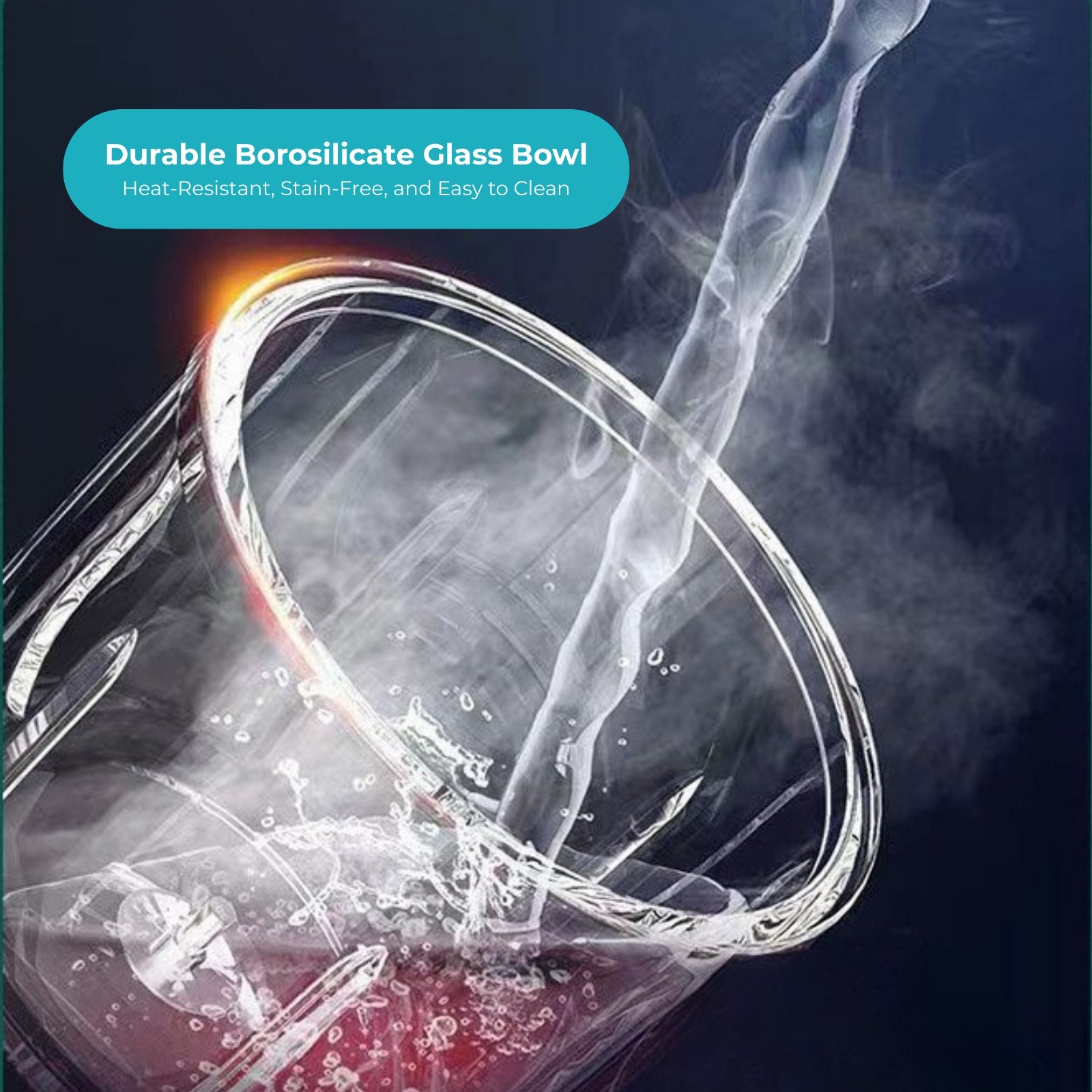 Amark e.Kitchen Cordless USB-Rechargeable Mini Food Chopper with 600ml Glass Bowl