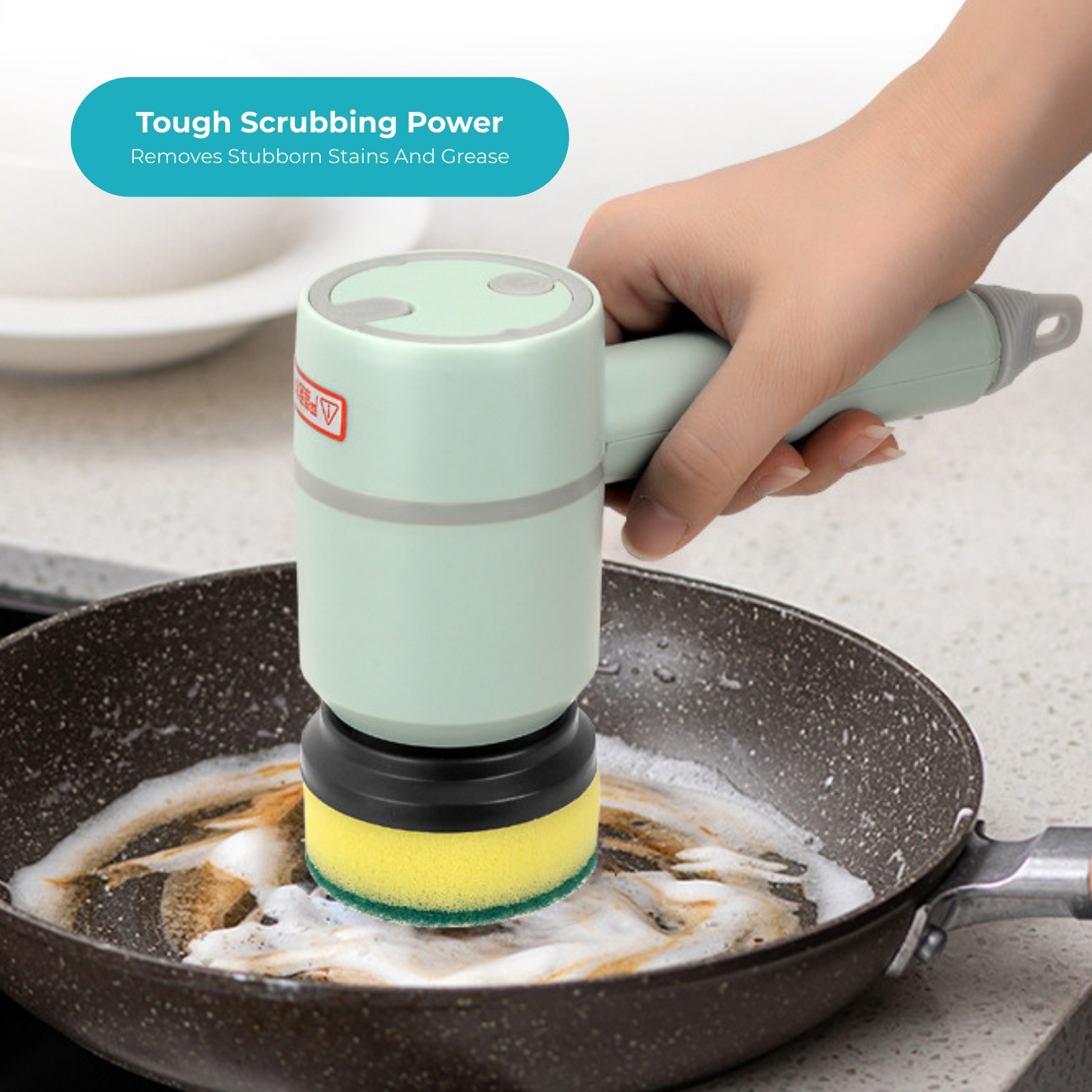 Amark e.Kitchen Cordless USB-Rechargeable Multi-Use Mixer & Scrubber - 5pc Attachments Set