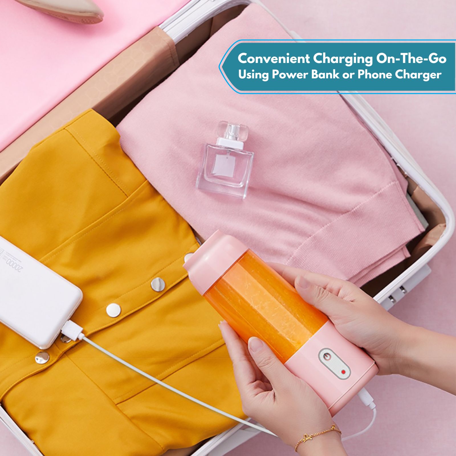 Amark e.Kitchen Cordless USB-Rechargeable Smoothie Blender Juicer 300ml