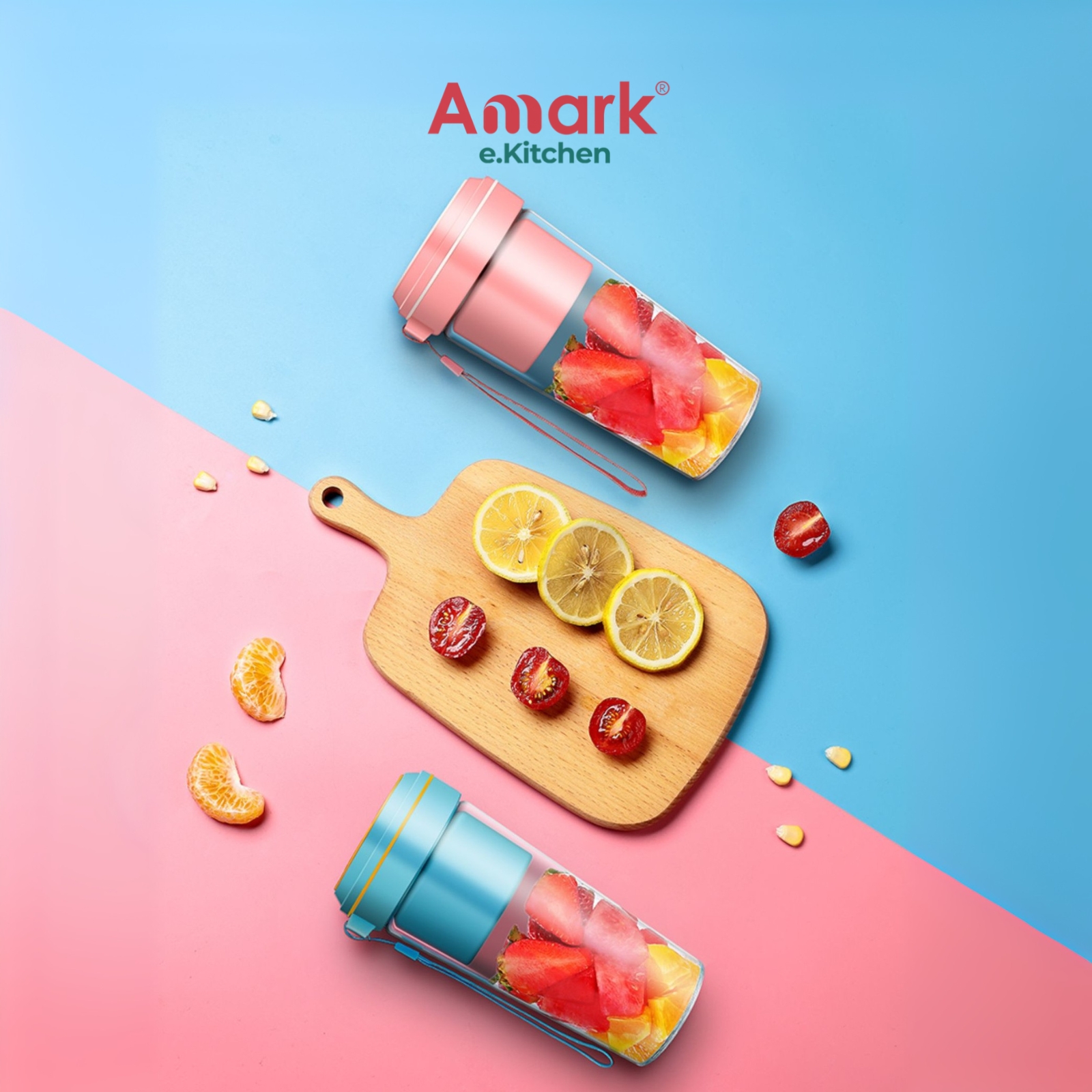 Amark e.Kitchen Cordless USB-Rechargeable Mini Smoothie Blender Cup 270ml