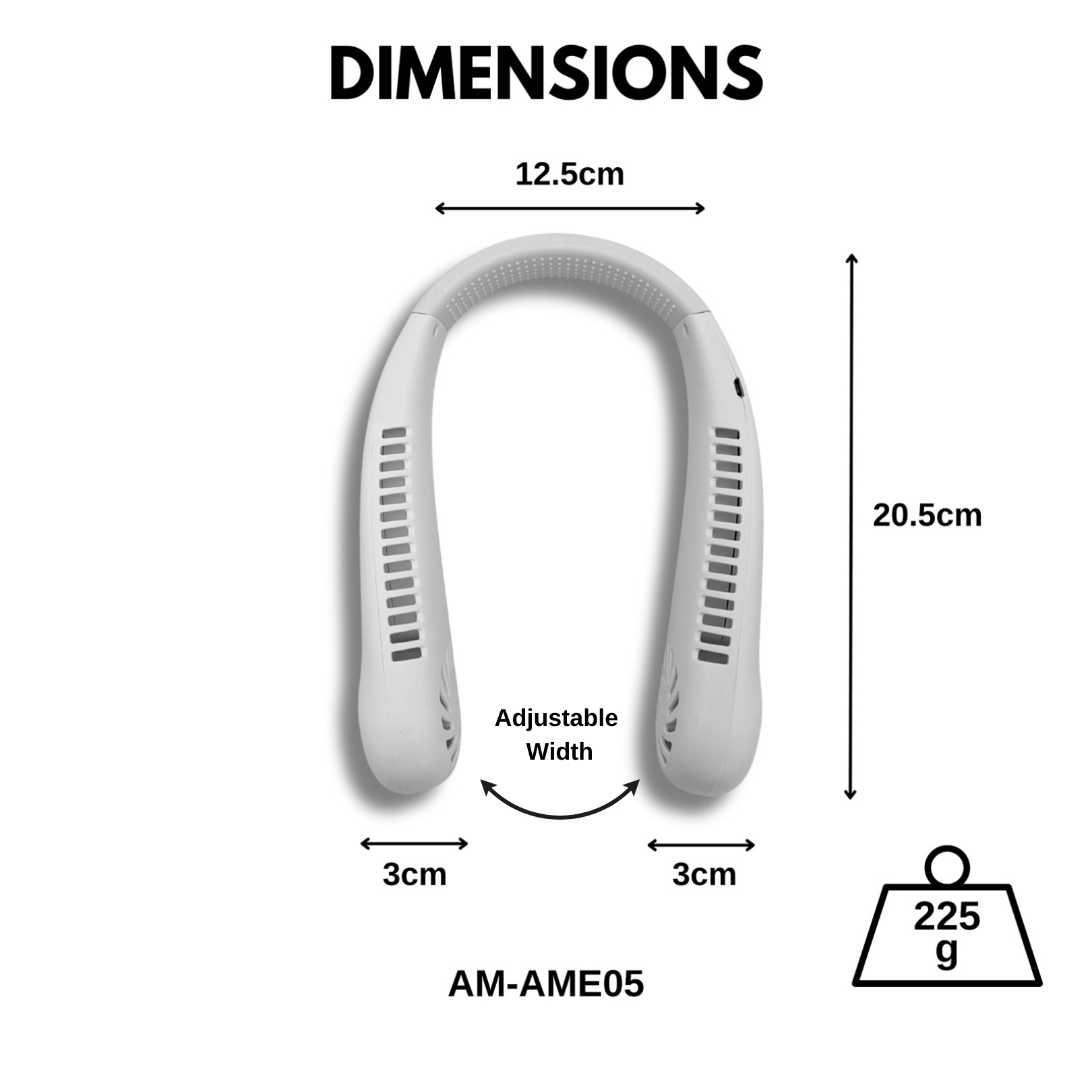 Amark Vita Bladeless Neck Fan - Hands-Free Cooling & USB-Rechargeable