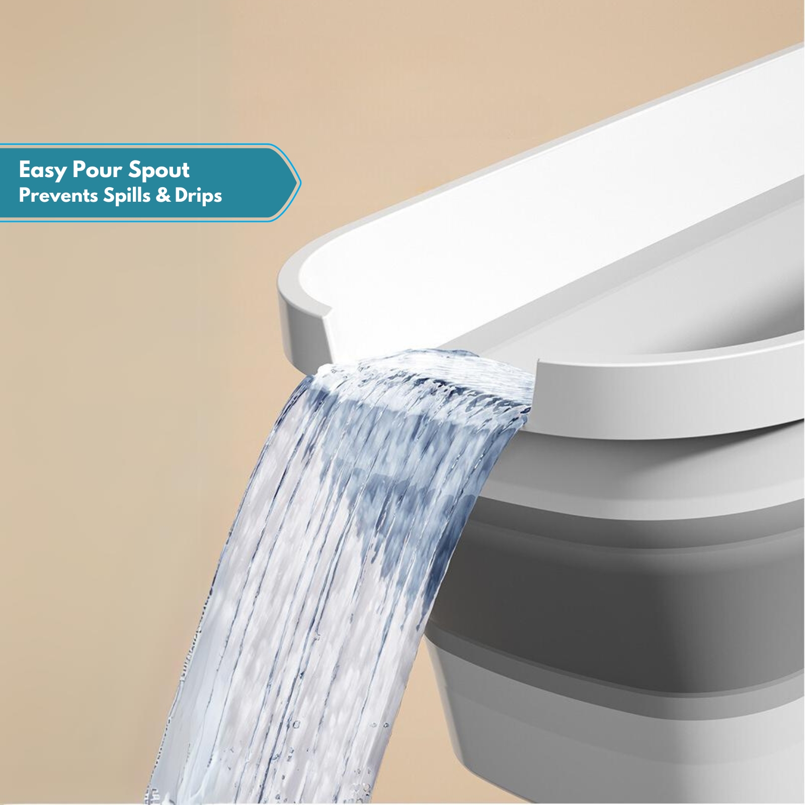 Amark Collapsible Cleaning Pail | 11.8L | Folding Mop Bucket with Scrubbing Grooves