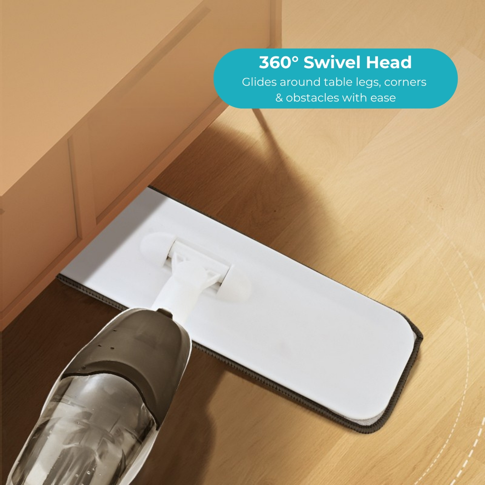 Amark Spray Mop - Stainless Steel Flat Floor Mop | 470ml Refillable Bottle | Microfibre Mop Pad