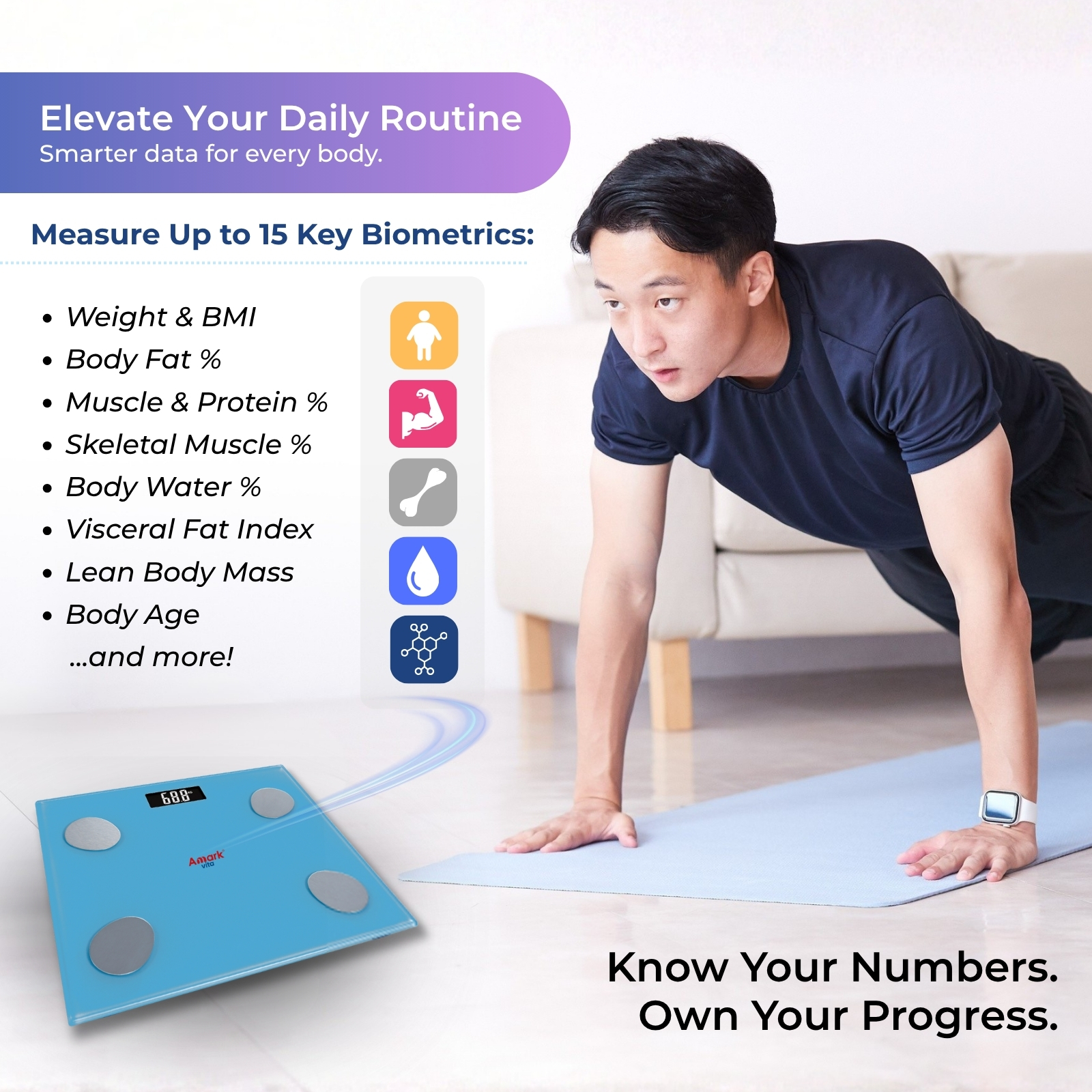Amark Vita Smart Digital Bluetooth Body Fat Bathroom Scale