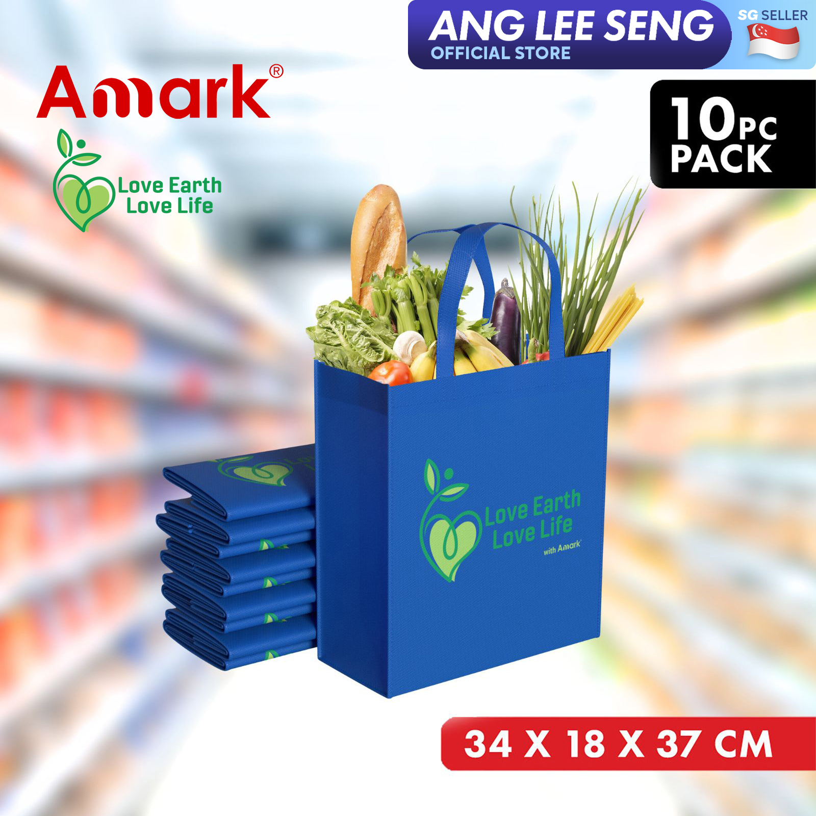 Amark Love Earth Love Life Recyclable Bag 10-pc Pack