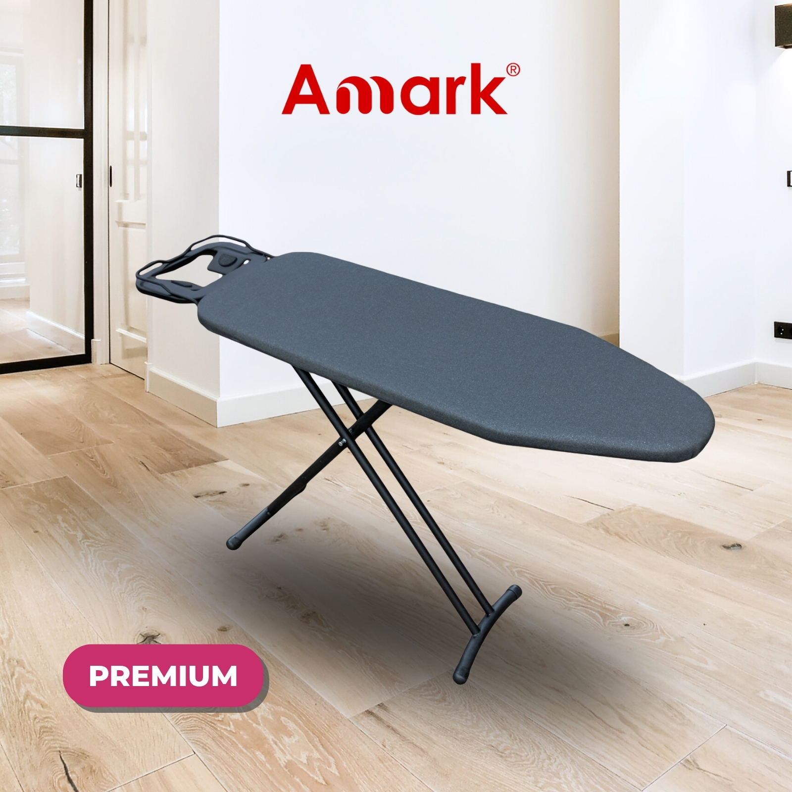 Amark Premium High Heat-Resistant T-Leg Ironing Board with Enhanced Iron Rest - 2 Sizes 36" & 42"