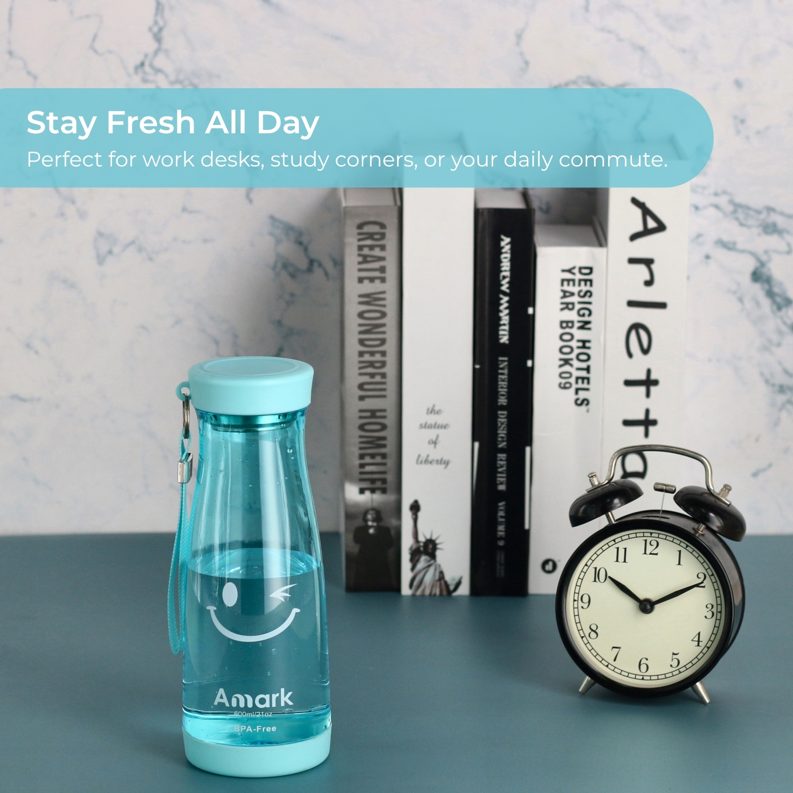 Amark Smiley BPA-Free Polycarbonate Water Bottle 600ml