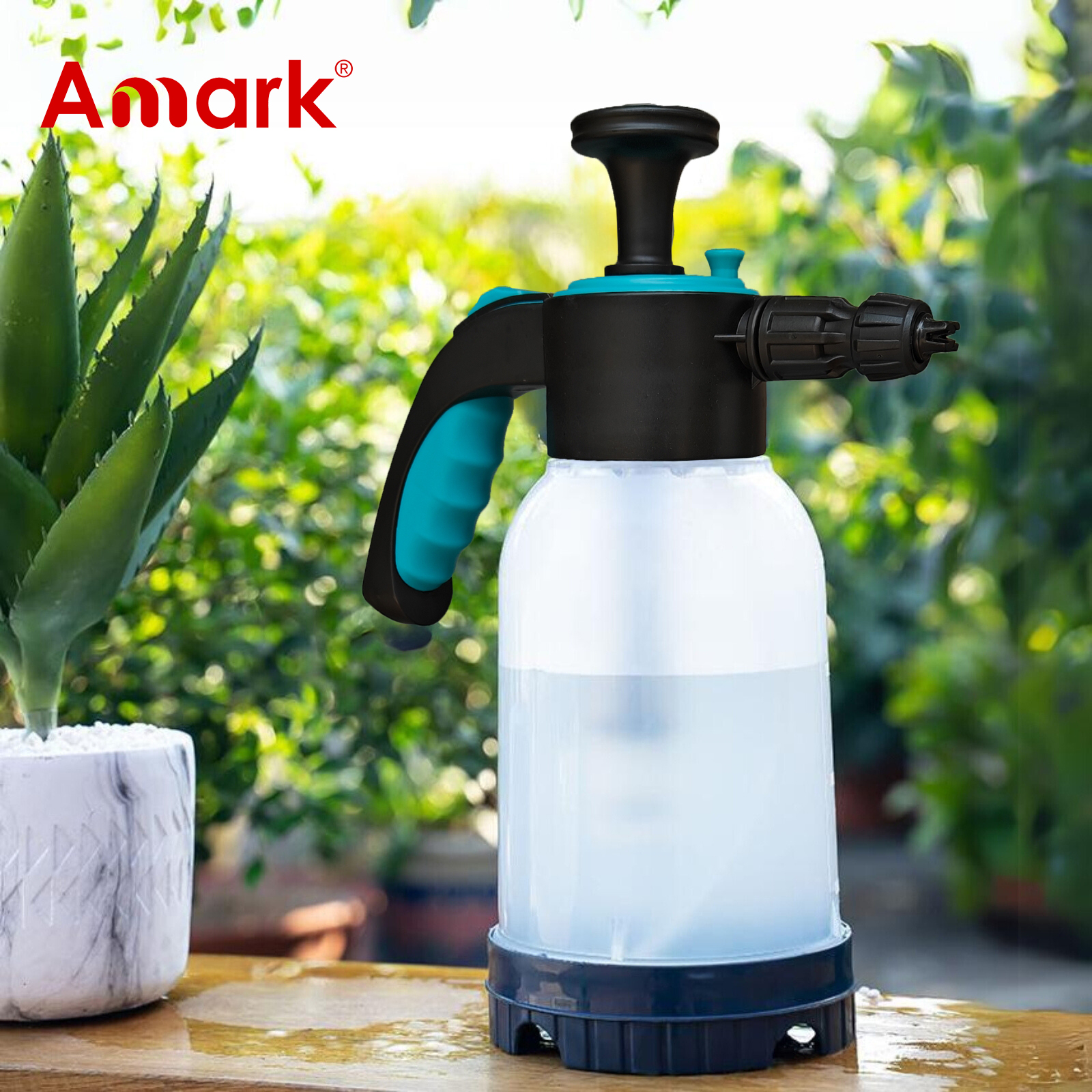 Amark Pump Pressure Water Sprayer 2L - For Watering Plants, Washing Ca