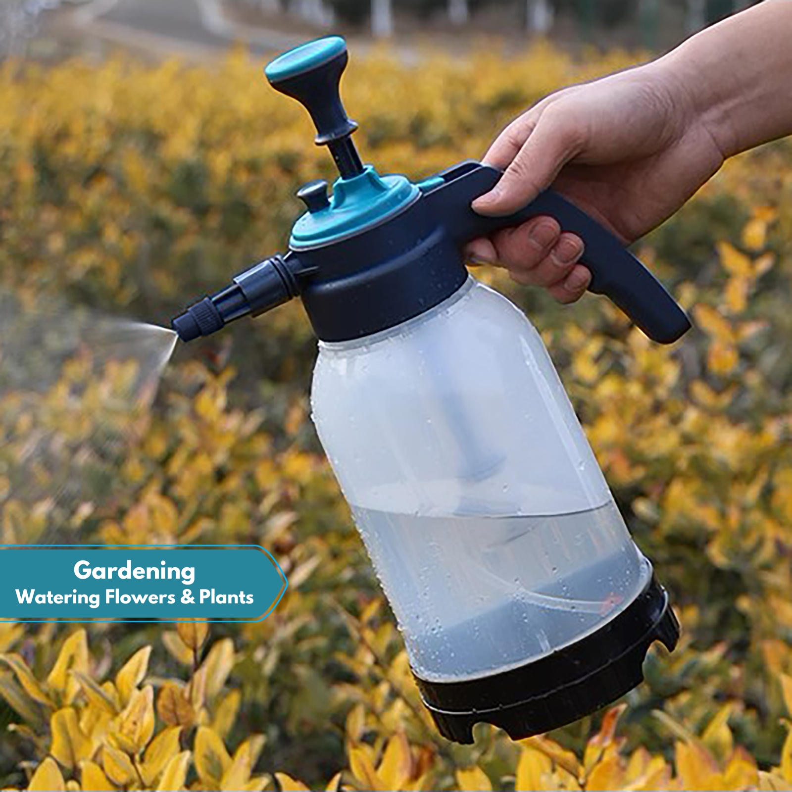 Amark Pump Pressure Water Sprayer 2L - For Watering Plants, Washing Car, Cleaning & Disinfecting