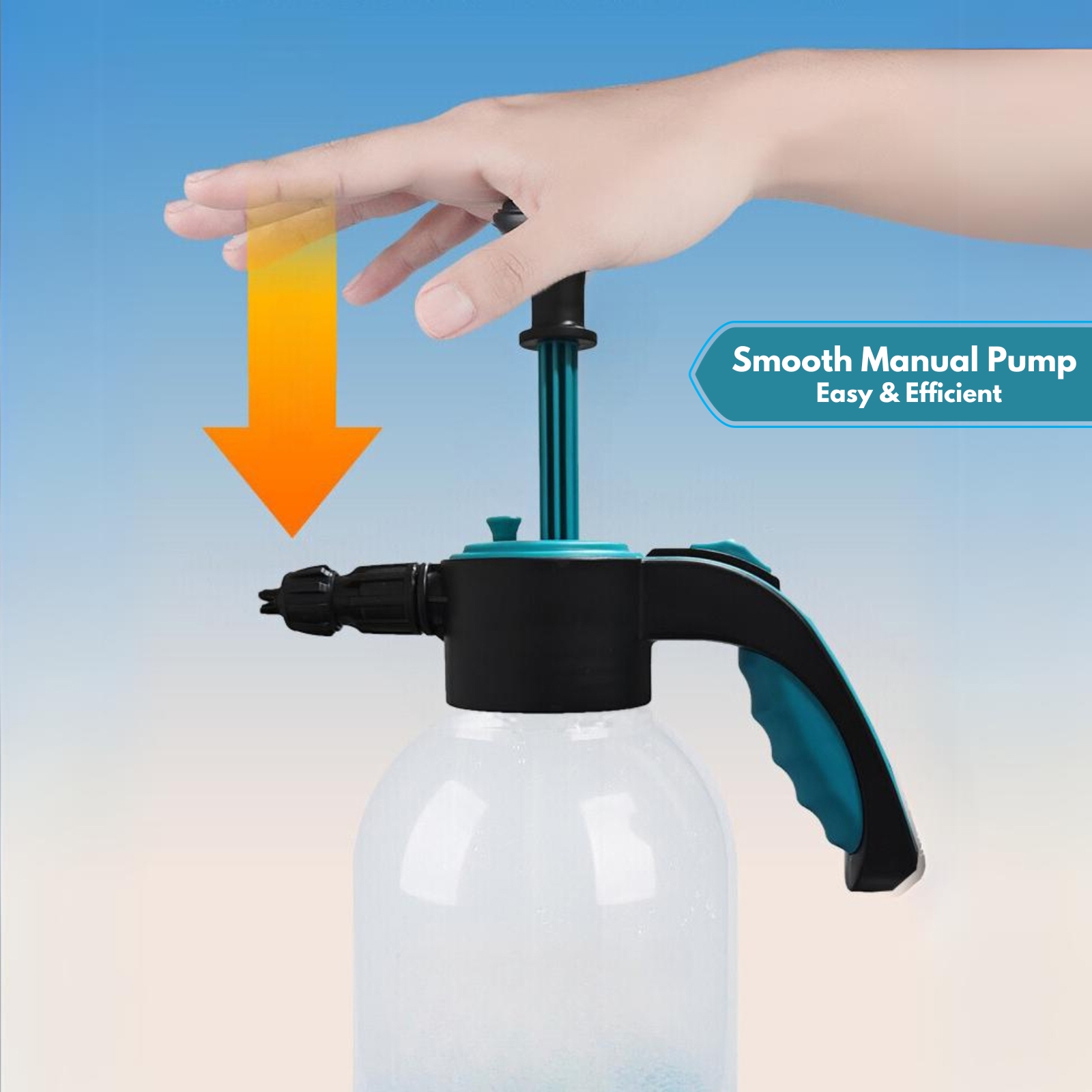 Amark Pump Pressure Water Sprayer 2L - For Watering Plants, Washing Car, Cleaning & Disinfecting