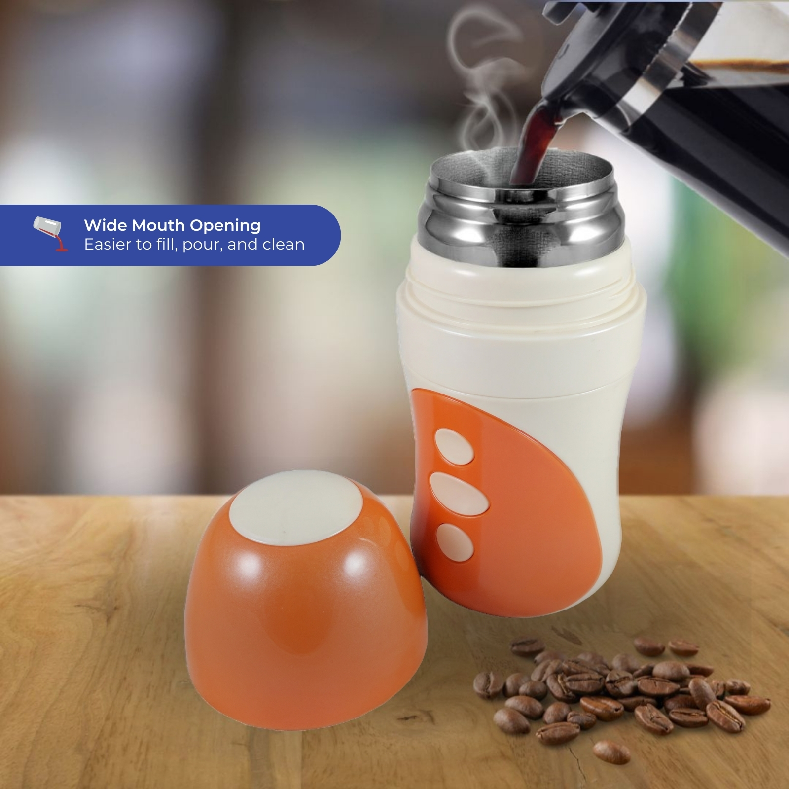 555 Classic Stainless Steel Vacuum Office Flask 350ml | Keeps Warm Up To 6 Hours