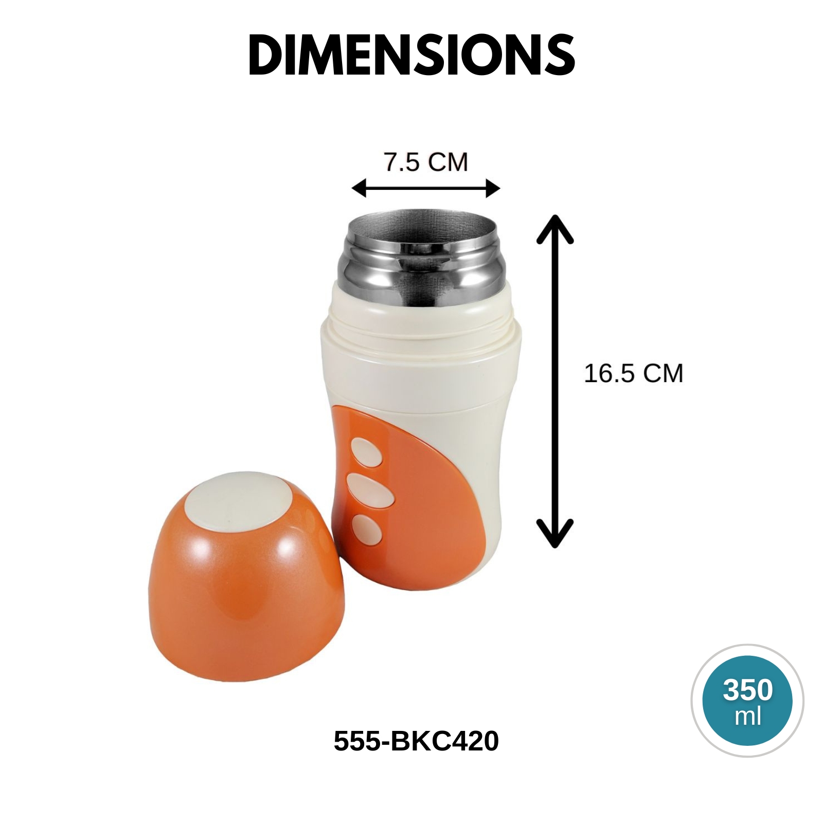 555 Classic Stainless Steel Vacuum Office Flask 350ml | Keeps Warm Up To 6 Hours