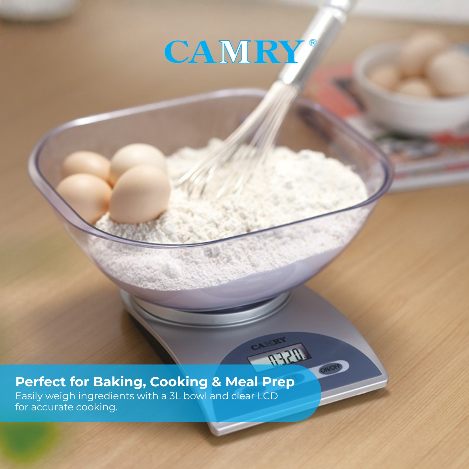 Camry Digital Kitchen Scale 5kg with 3L Removable Bowl