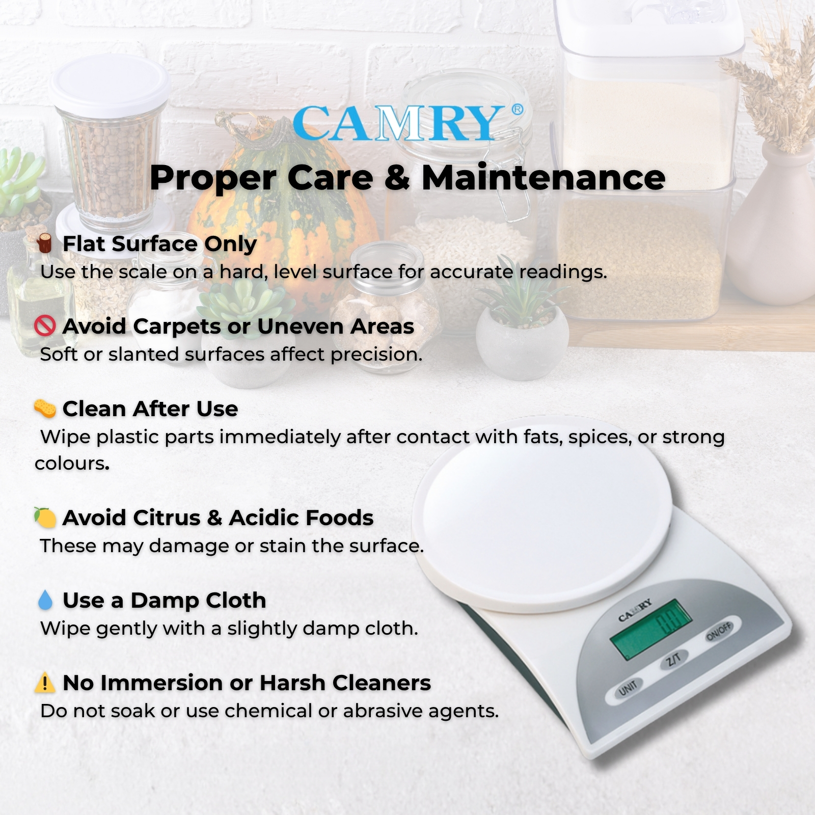 Camry Digital Kitchen Scale 5kg with 3L Removable Bowl
