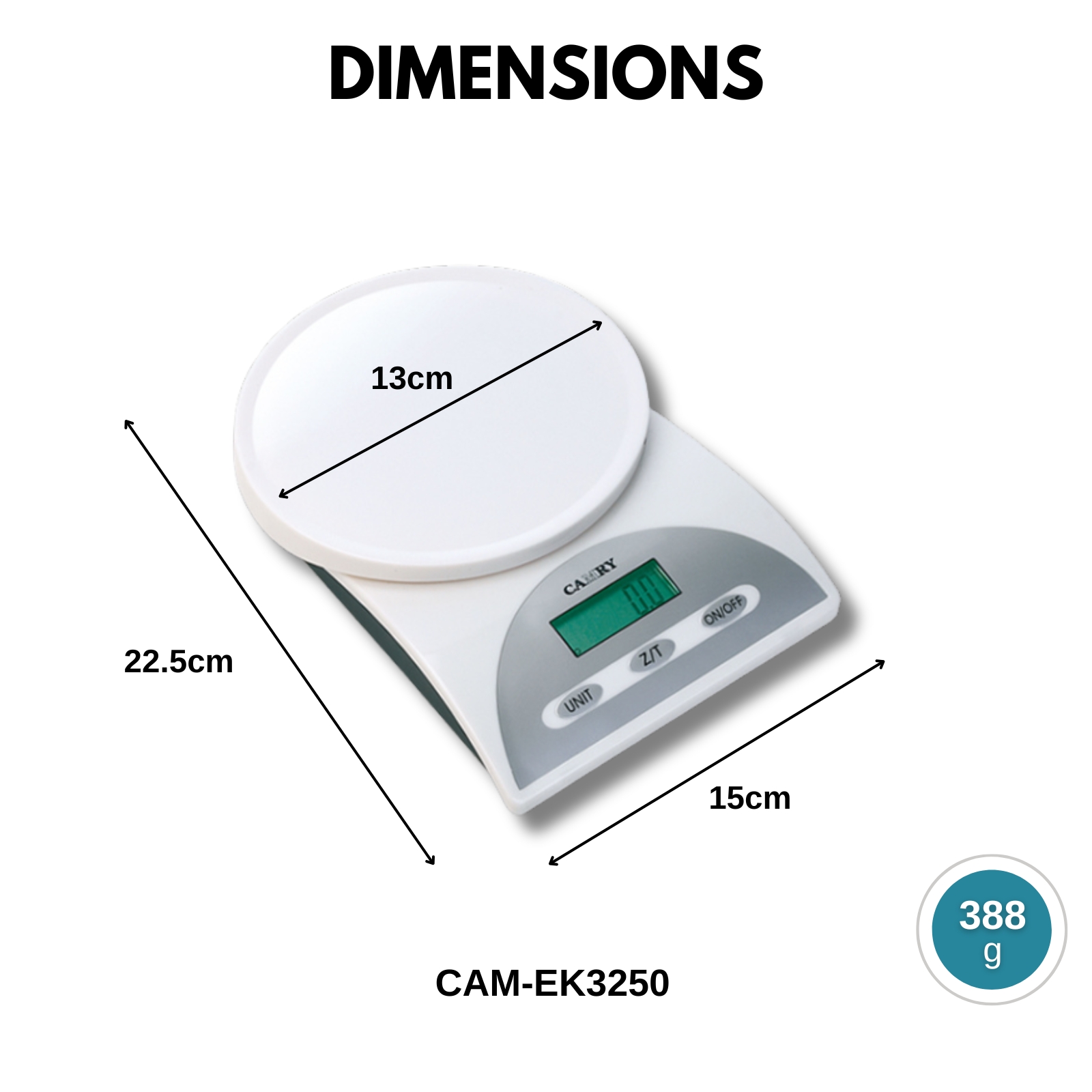 Camry Digital Kitchen Scale 5kg with 3L Removable Bowl