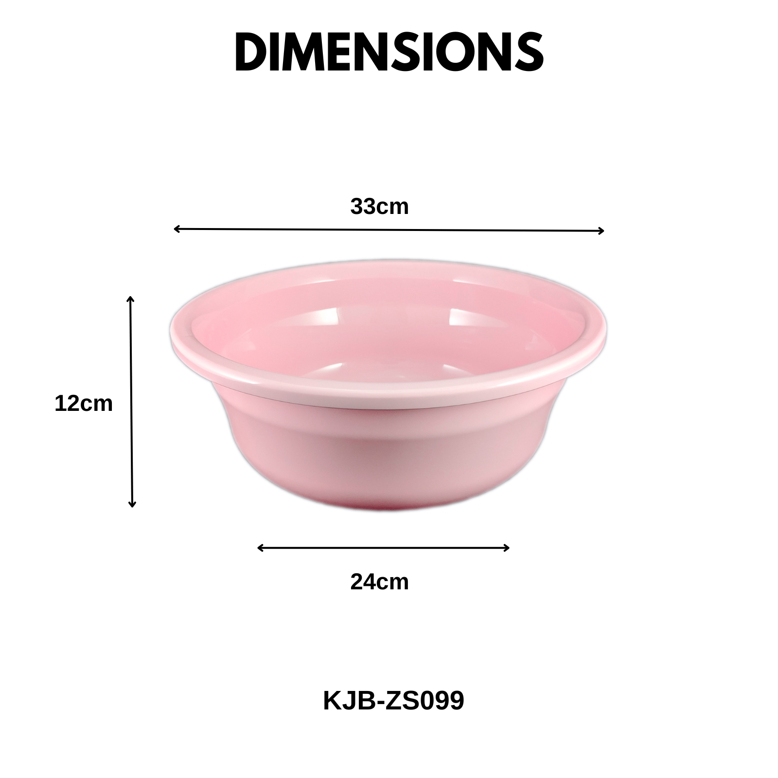 KJB Plastic Rounded Basin Tub - High Quality Polypropylene Multipurpose Washing & Cleaning