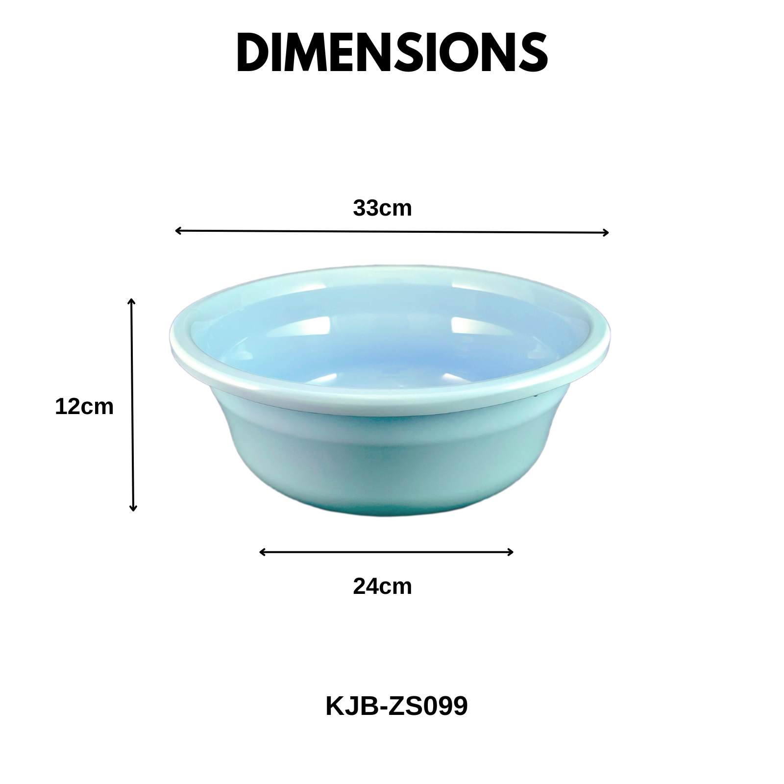 KJB Plastic Rounded Basin Tub - High Quality Polypropylene Multipurpose Washing & Cleaning