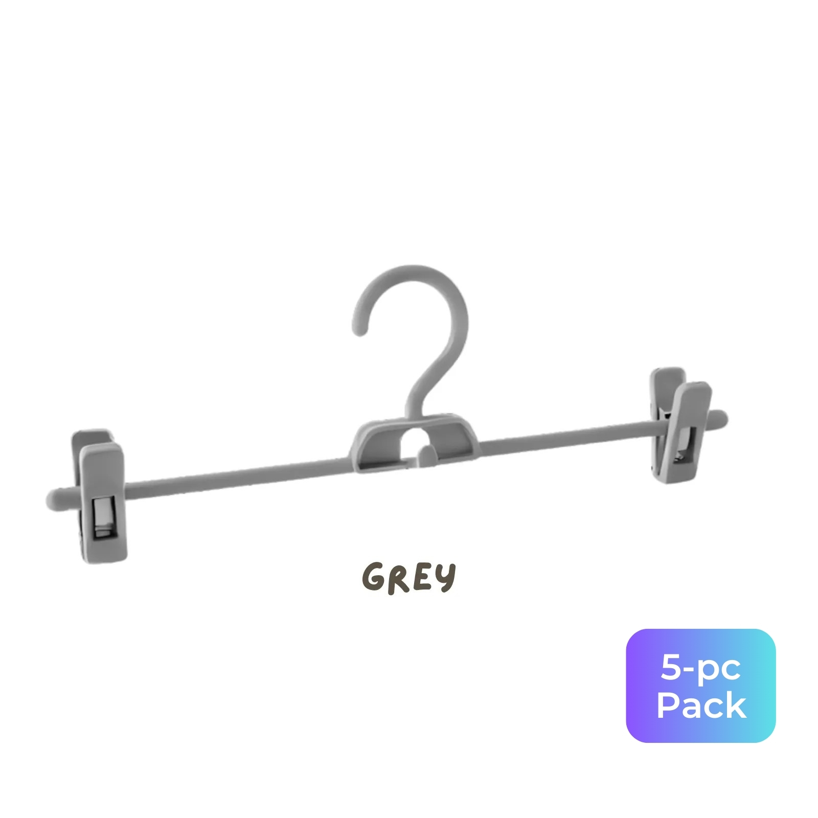 KJB Geshang Stackable Pants Hanger with Clips, 33.5cm, 5-pc Pack