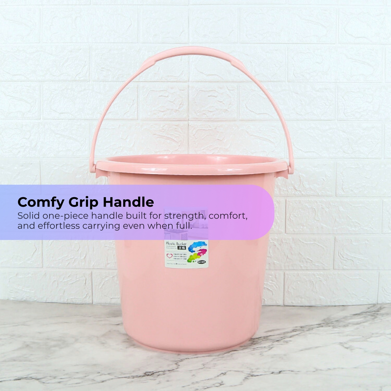  KJB Plastic Water Pail Bucket - High Quality Polypropylene Multipurpose Washing & Cleaning