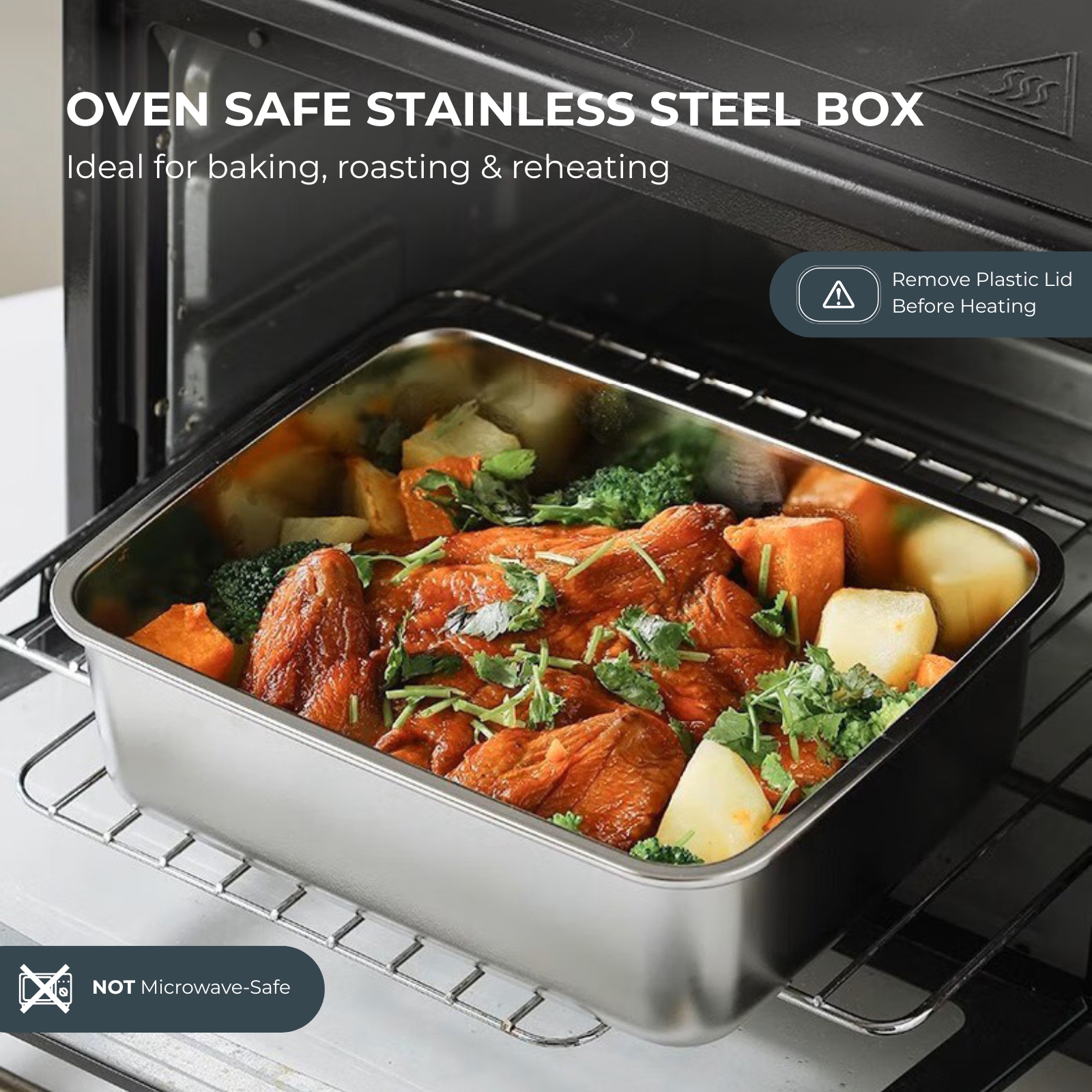 Amark Kitchen Collection 304 Stainless Steel Food Container | 250ML to 1600ML | Leakproof Bento Box